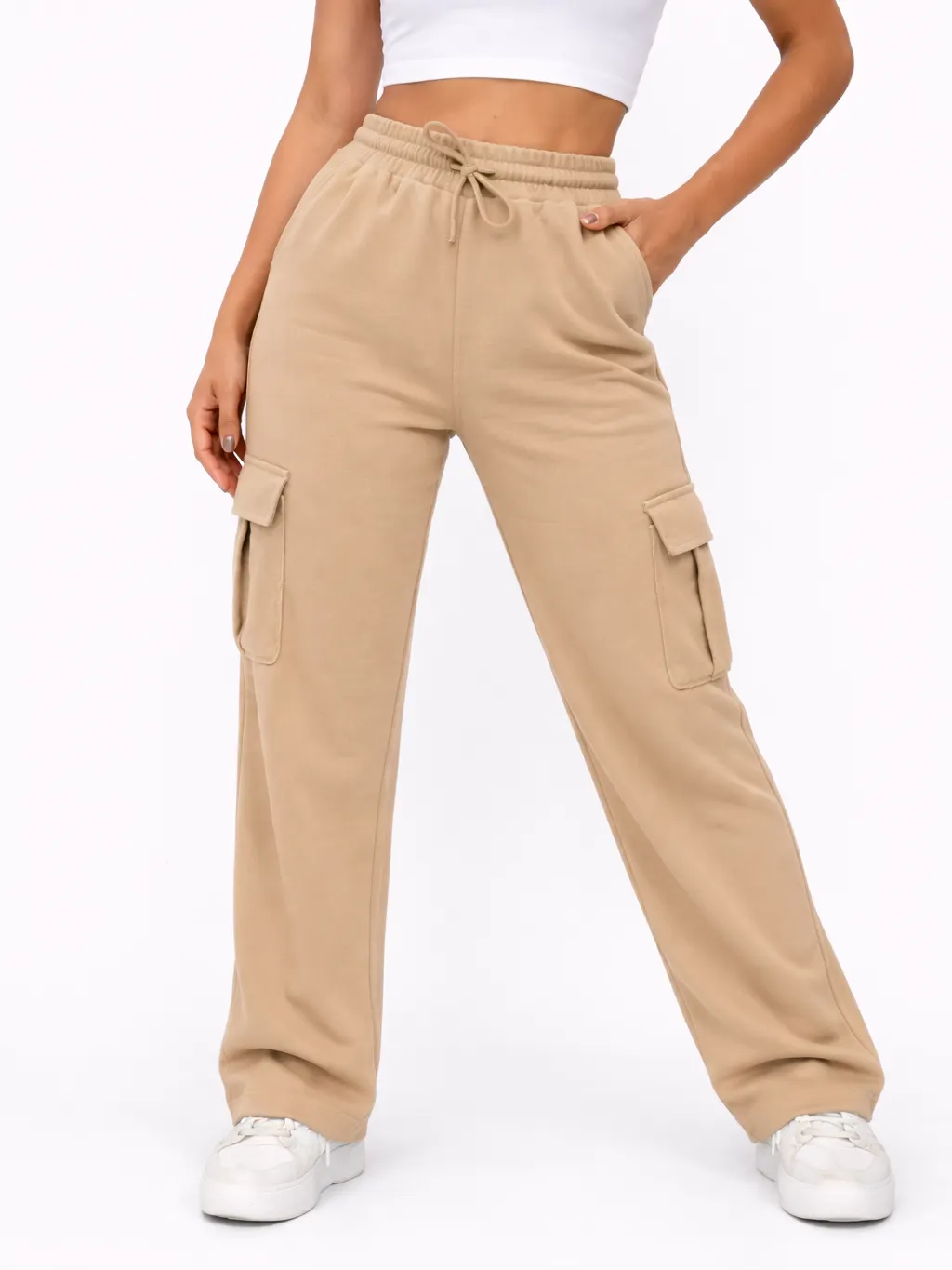 Calça Pantalona Cargo Moletom Flanelado REF.3855
