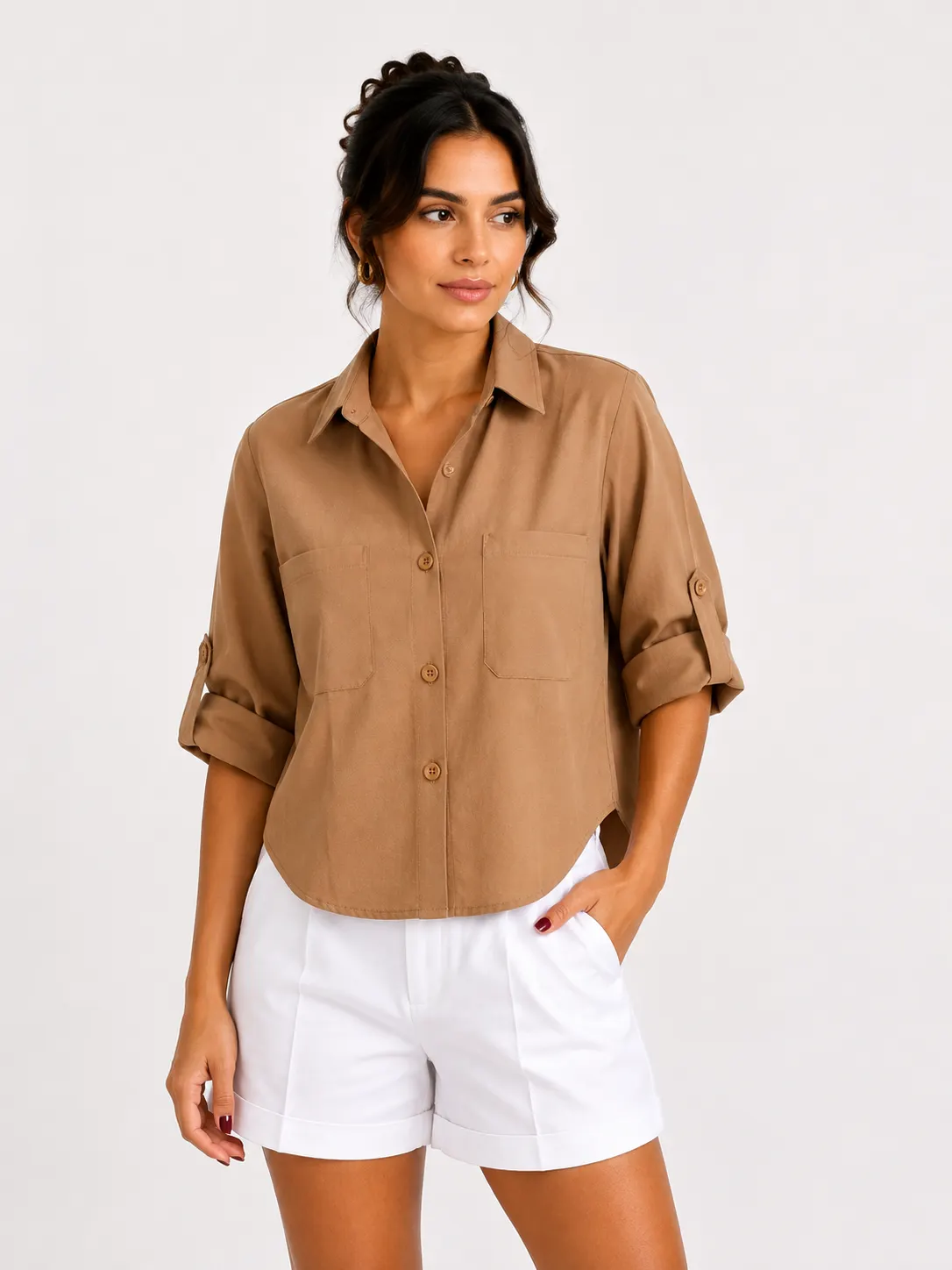 Camisa Curta Solta Feminina