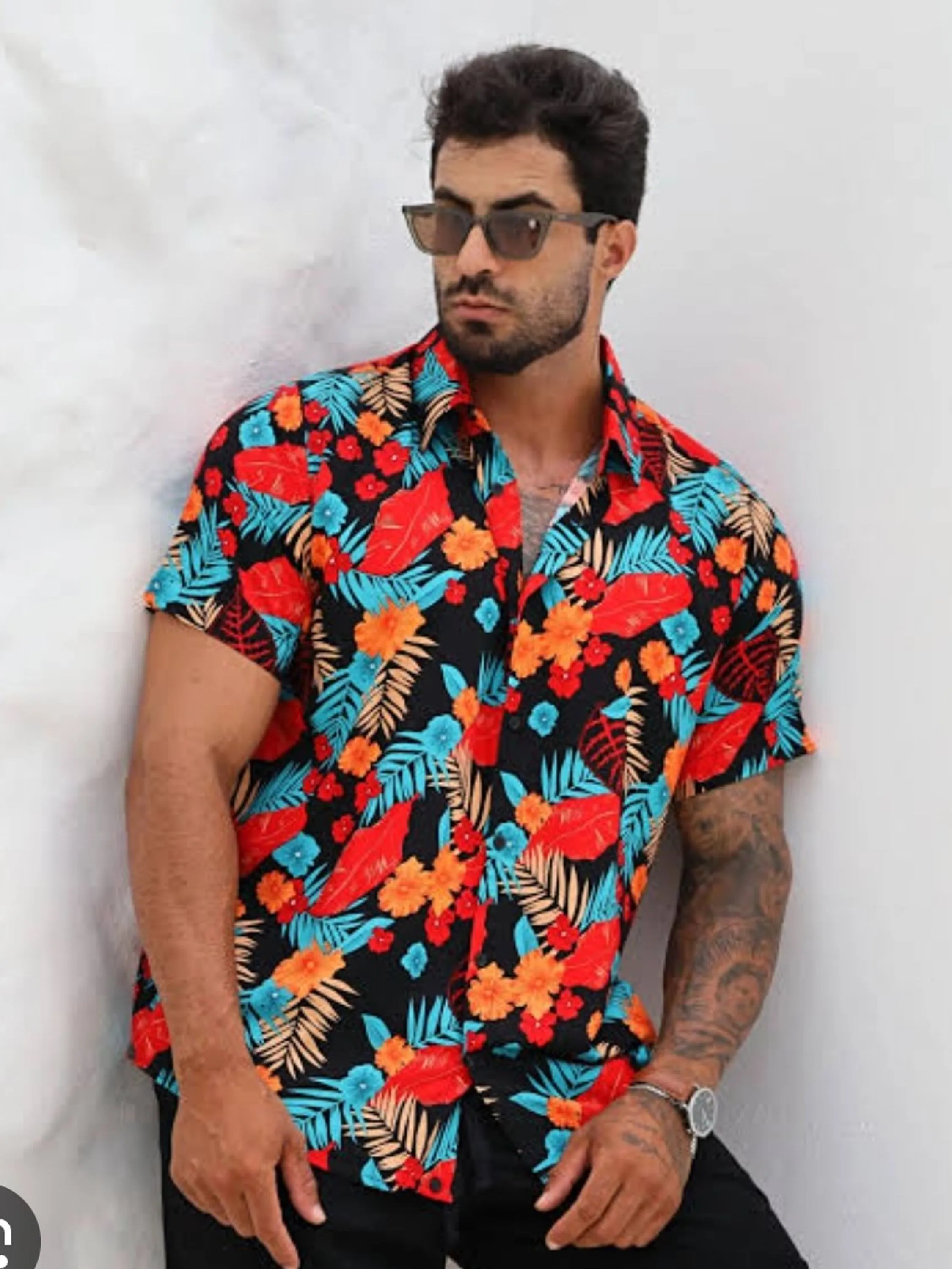 Camisa Floral Estampada Masculina 3 Estampas