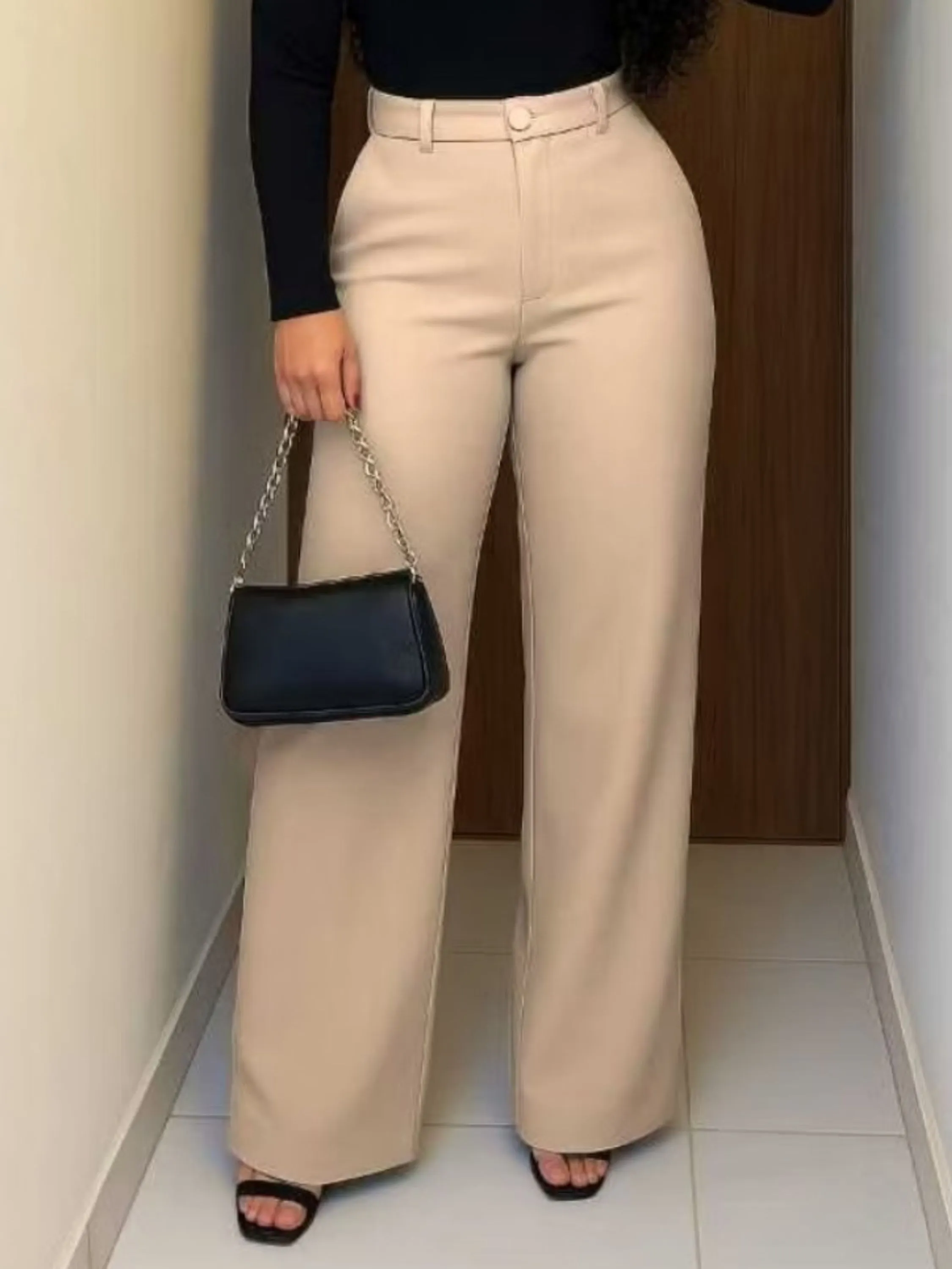 Calça Alfaiataria Wide leg Pantalona CinturaC7676