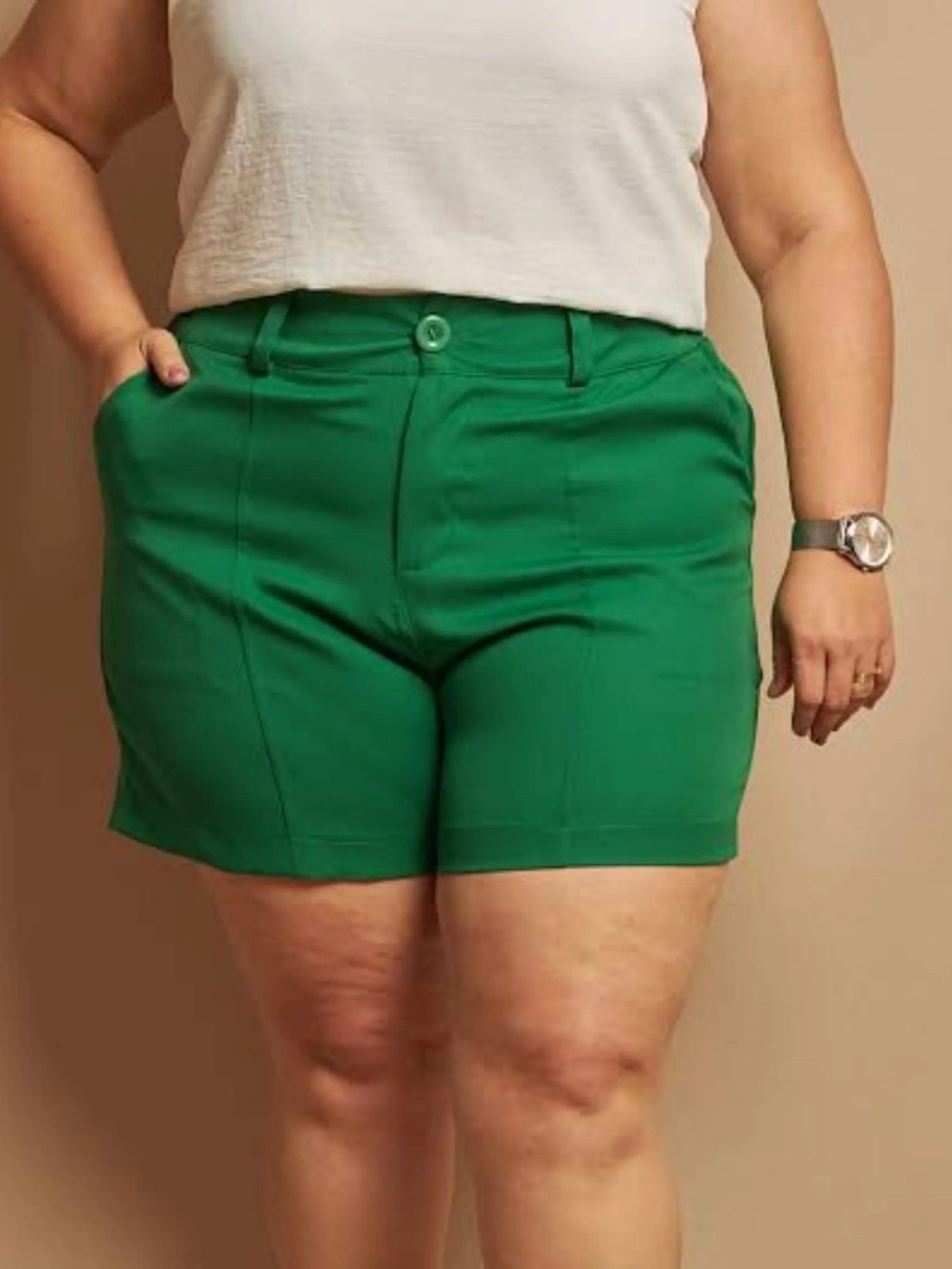 Kit Short Alfaiataria Plus size com Risca Atacado 521