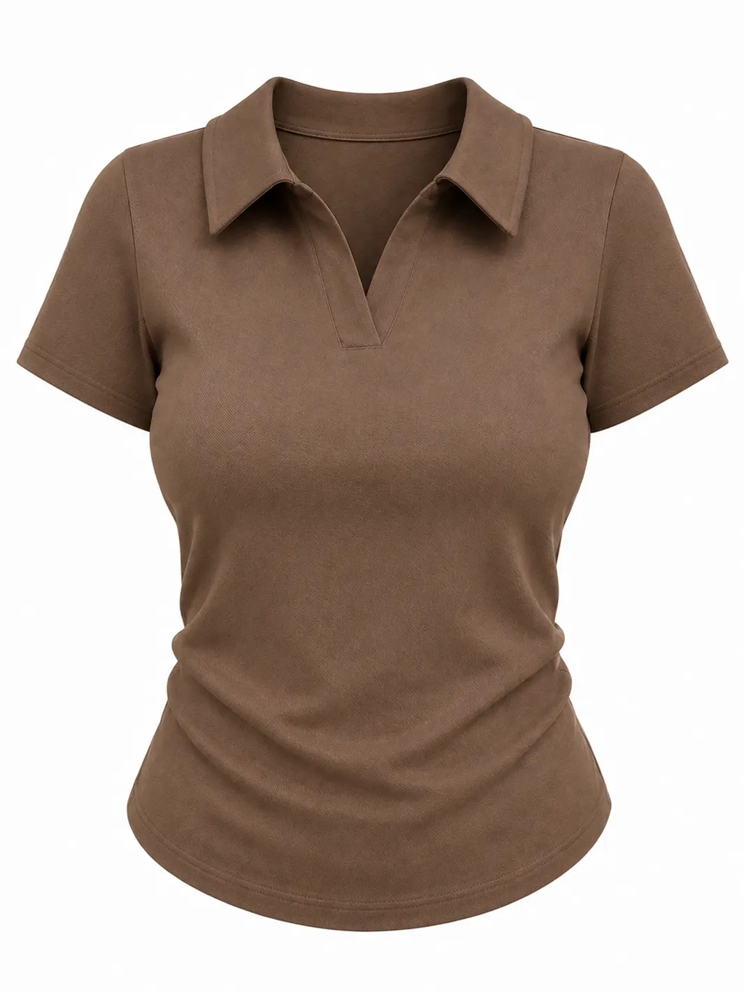 Blusa Média Manga Curta Gola Polo Feminina Importada