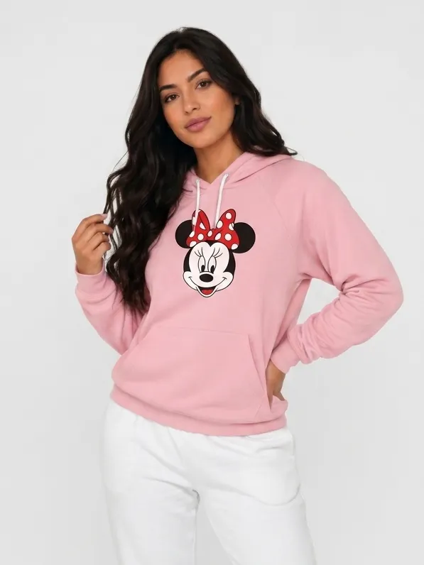 Moletom Feminino Flanelado Capuz Mickey/Minnie
