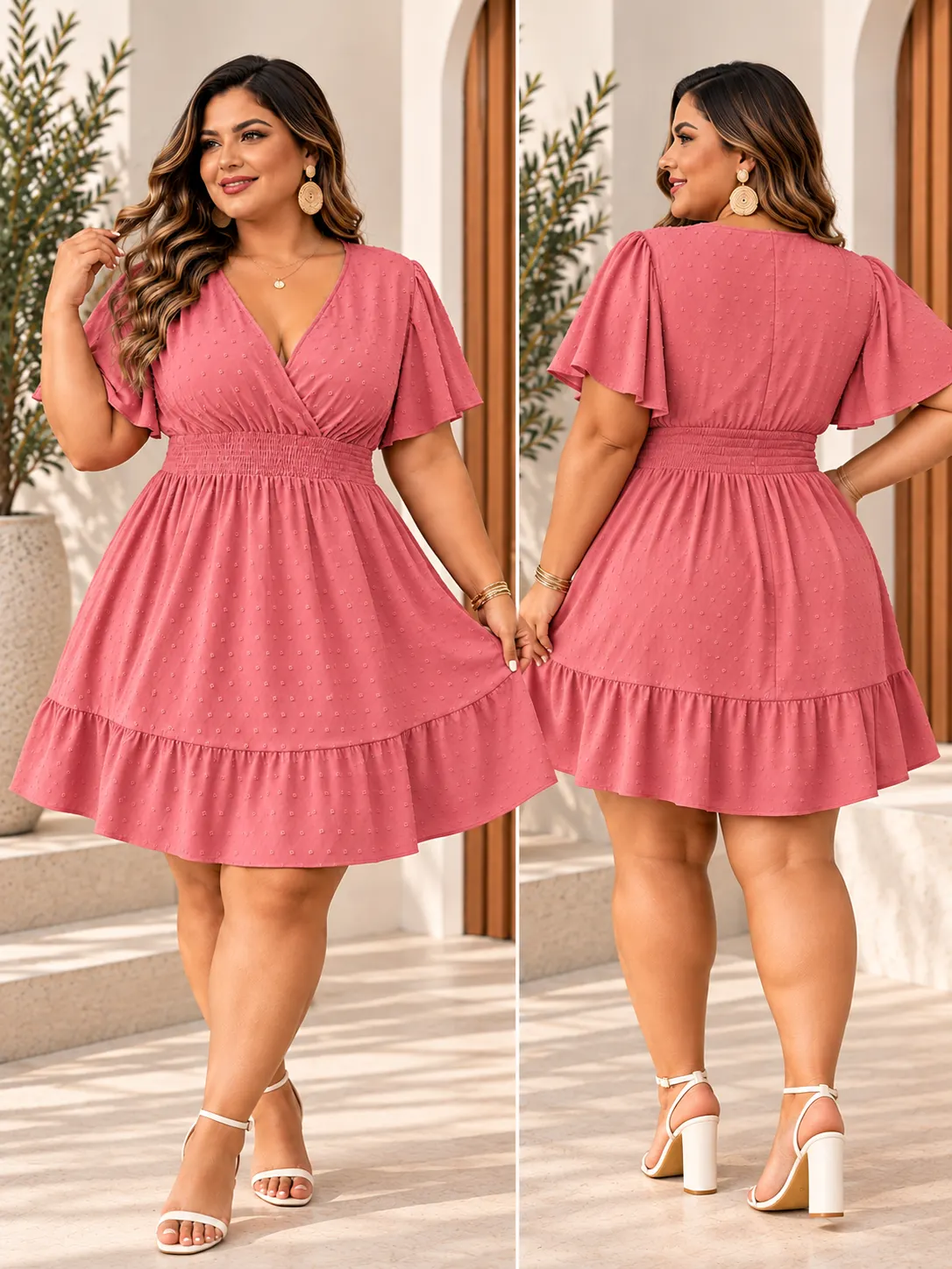 Vestido Duna Pipoca Manga Morcego Plus Size REF.3000