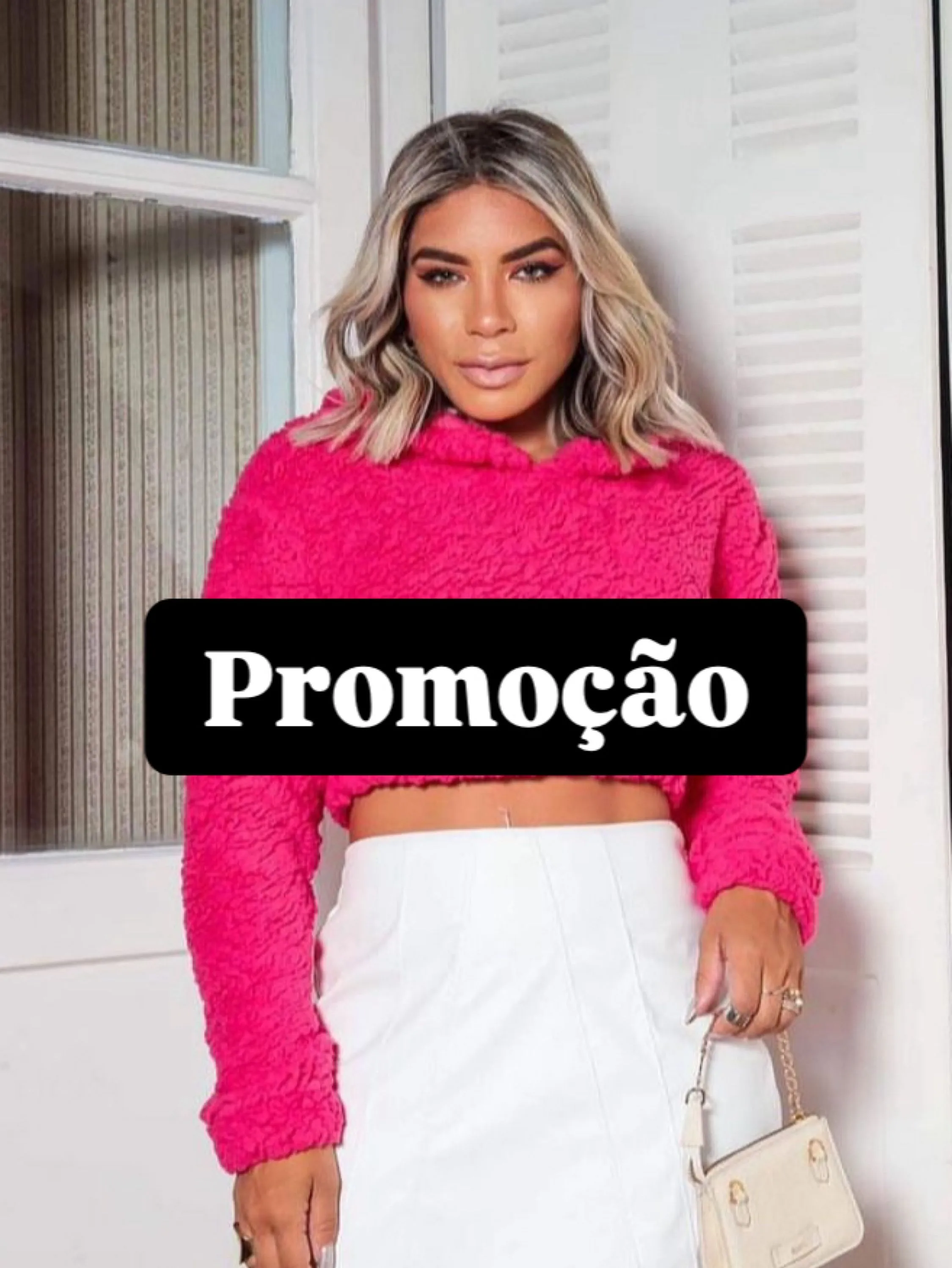 PROMOÇÃO 🔆 Cropped Tedy Capuz e Bolso Canguru 🔆