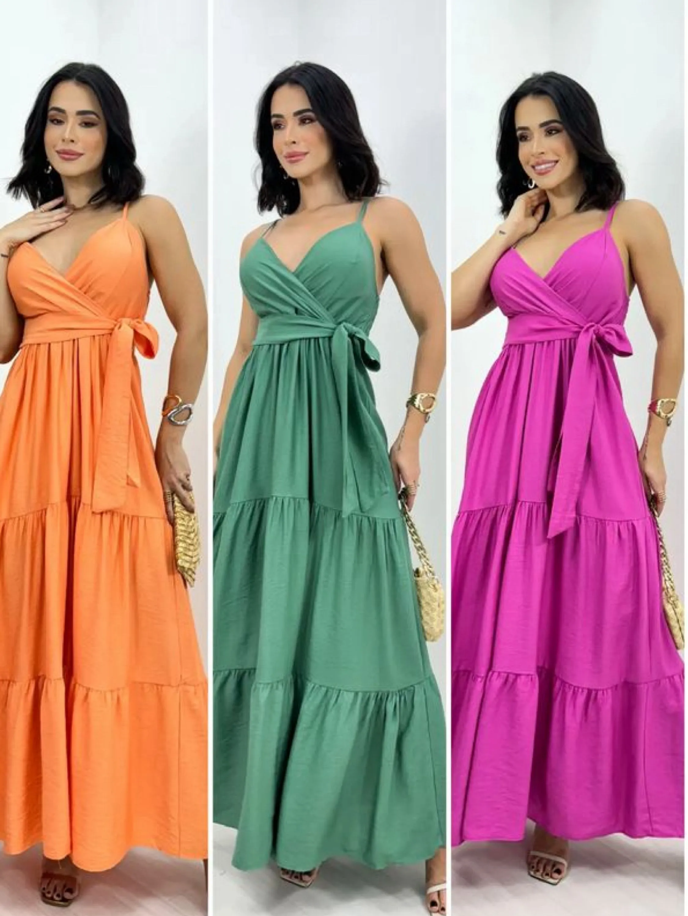 Vestido Alça Cassia Cinto Laço Cod044