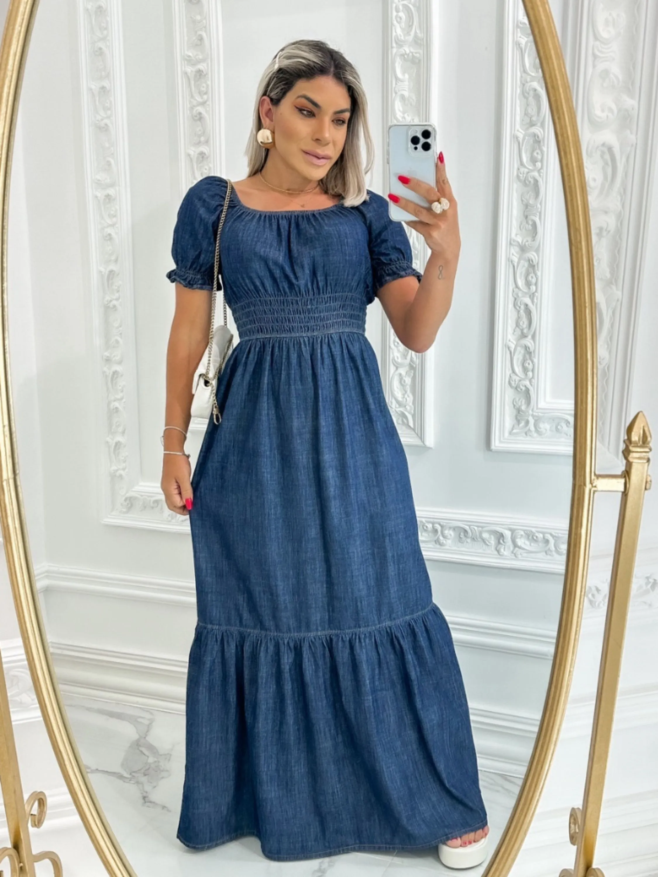 Vestido Ciganinha Fernanda (Coleção Jeans) Cod261