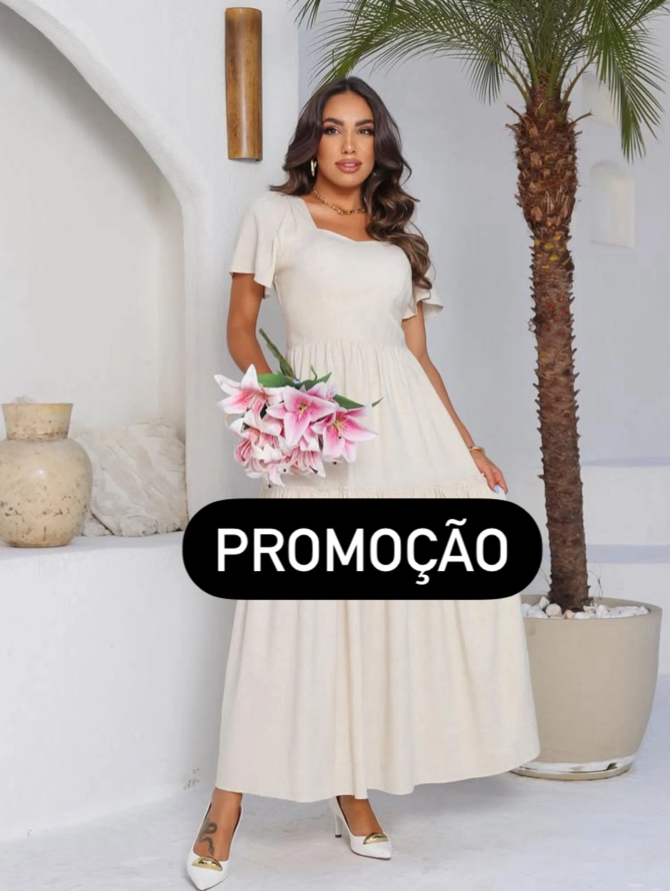 PROMOÇÃO 🌀Vestido Linho Manguinha