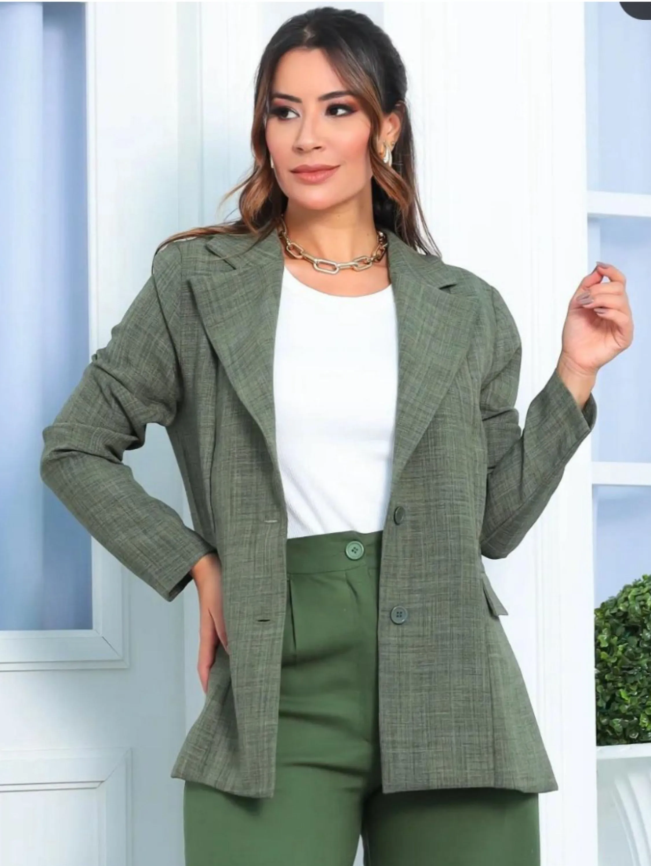 Maxi Blazer Linhão Forrado Cod083