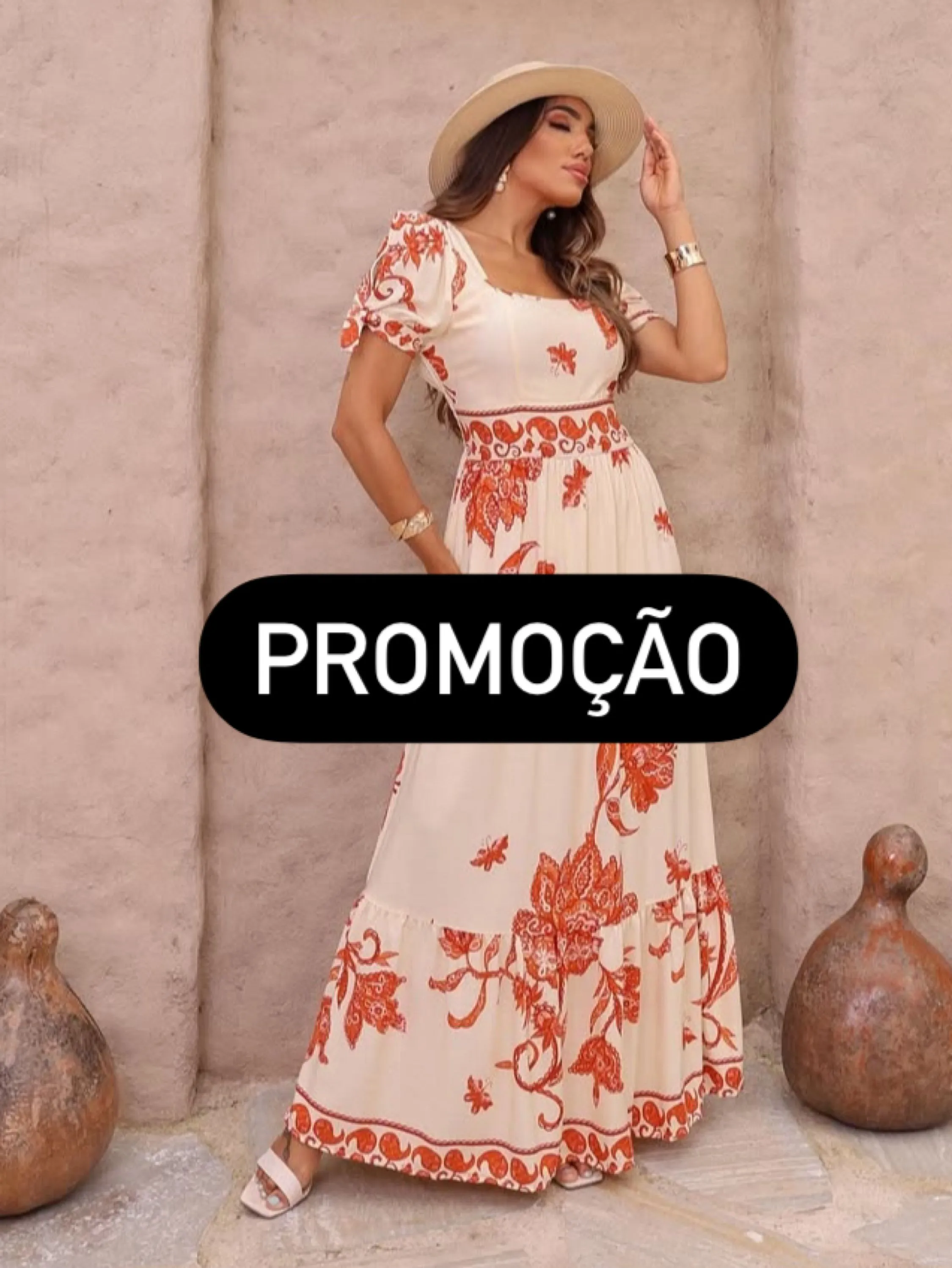 PROMOÇÃO 🌀Vestido Longo Manguinha