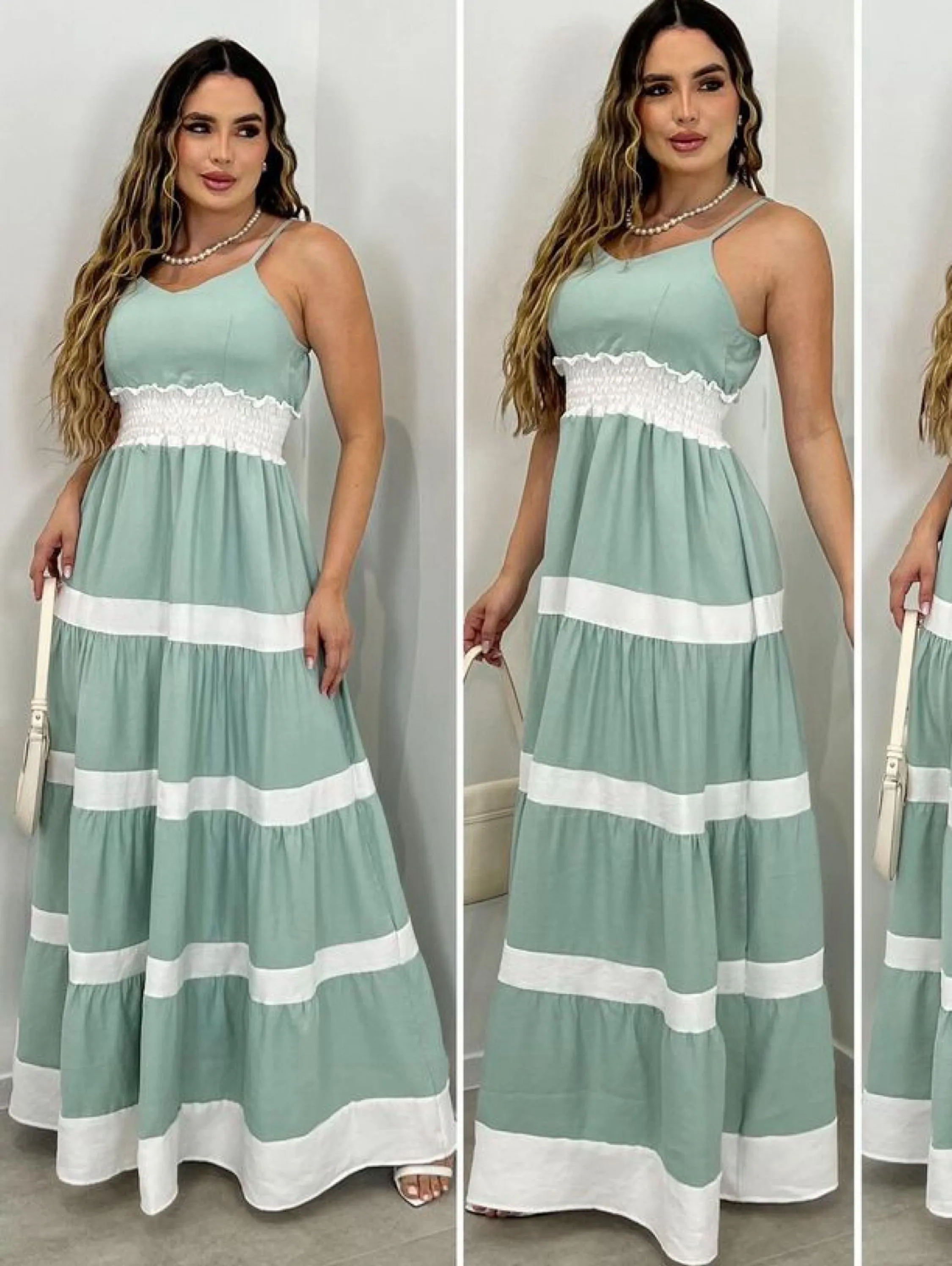 Vestido Longo Listrado Sofia Cod001