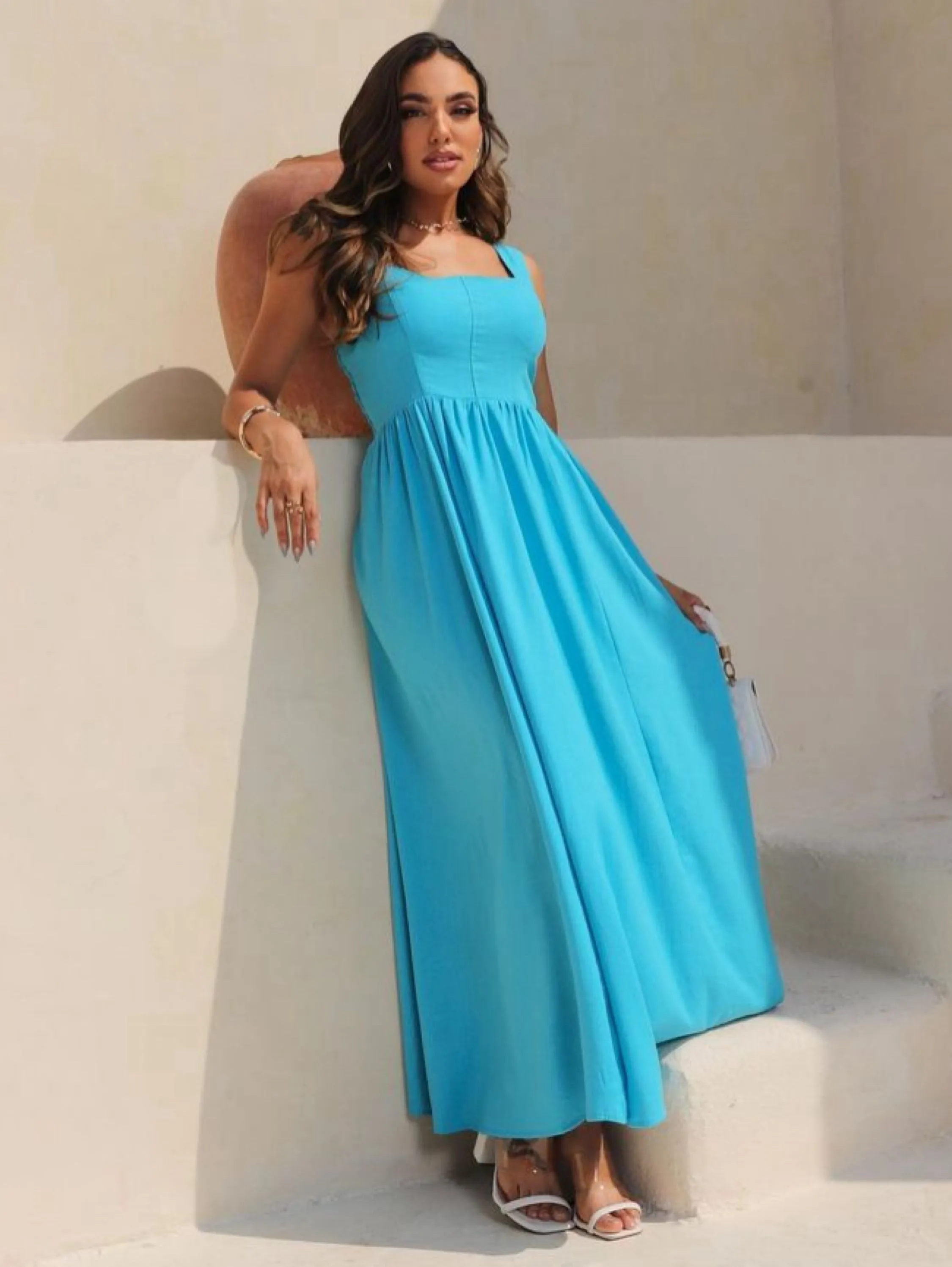 Vestido Luna Decote Quadrado  Cod215