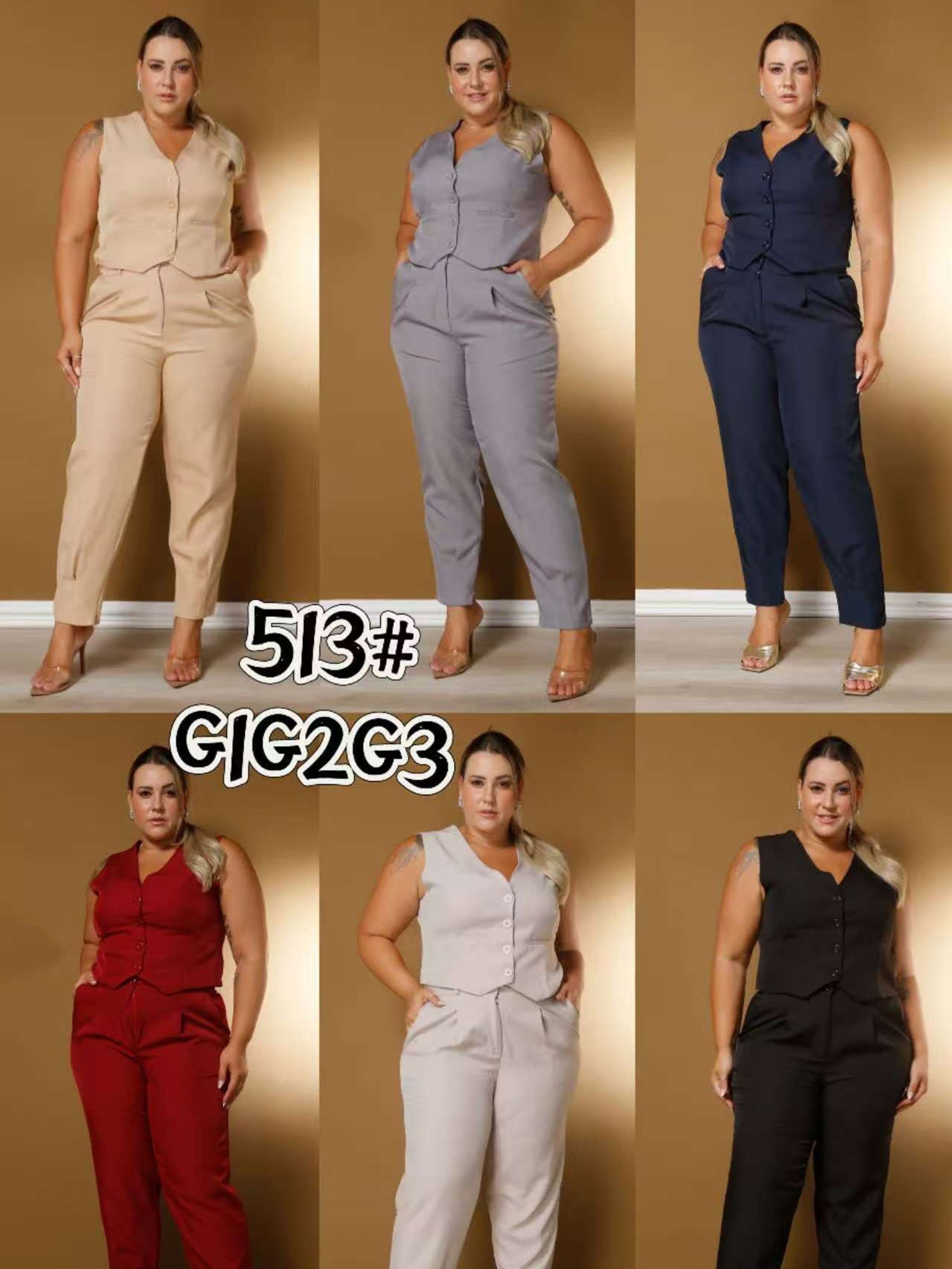 Conjunto em twill plusize