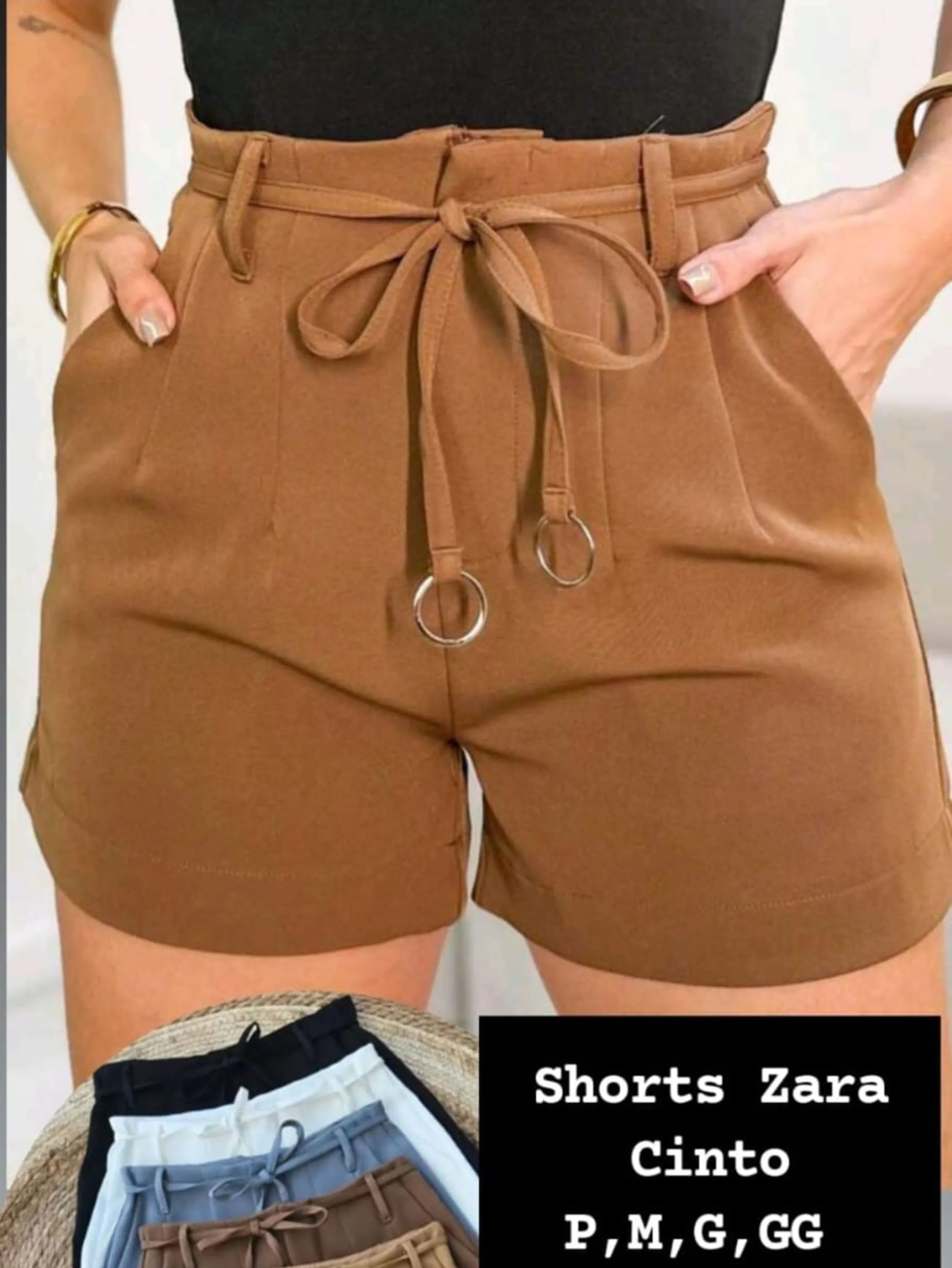 Shorts alfaiataria modelo Zara com cinto