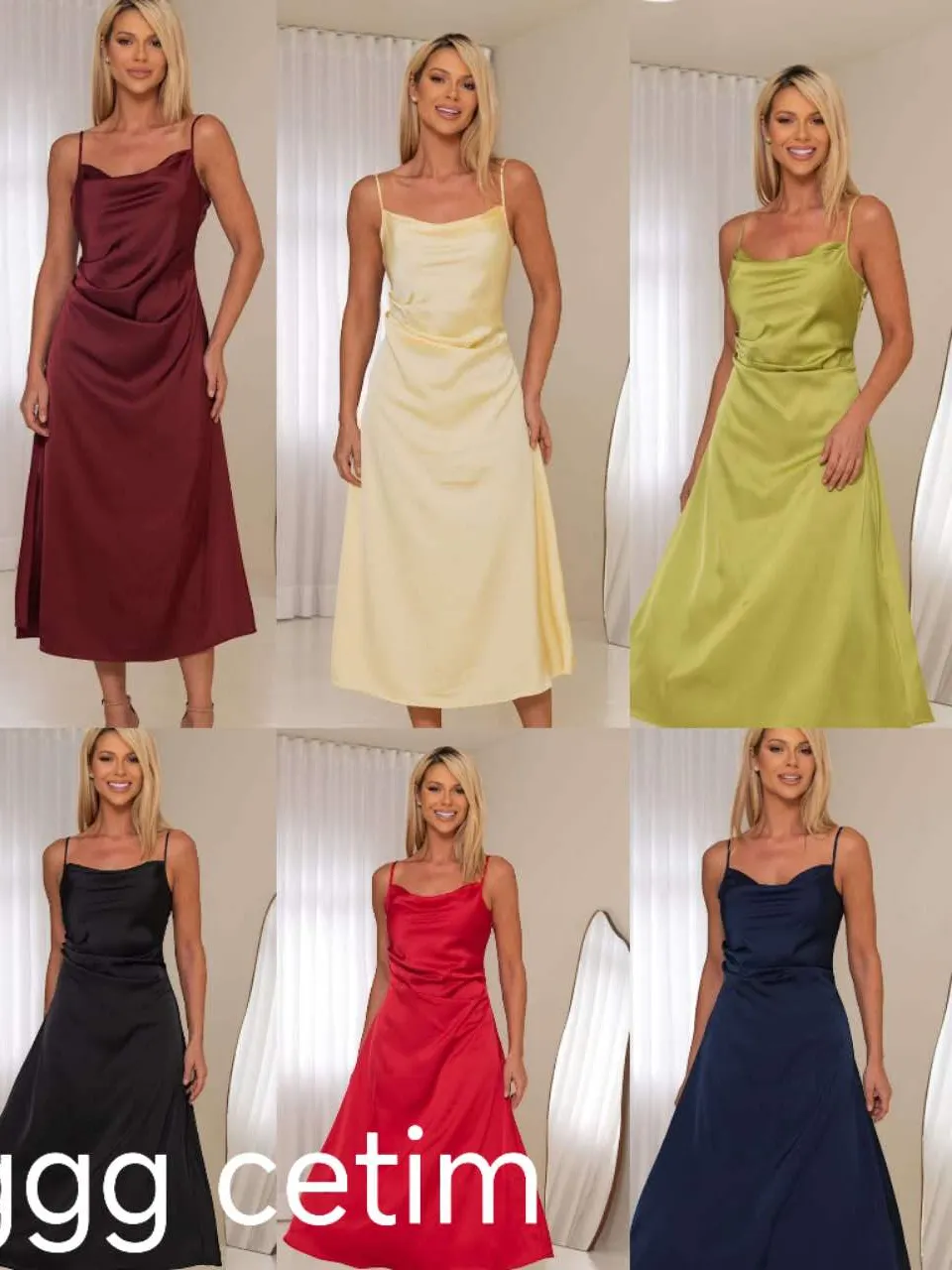 Vestido De Cetim P M G GG XY-5512