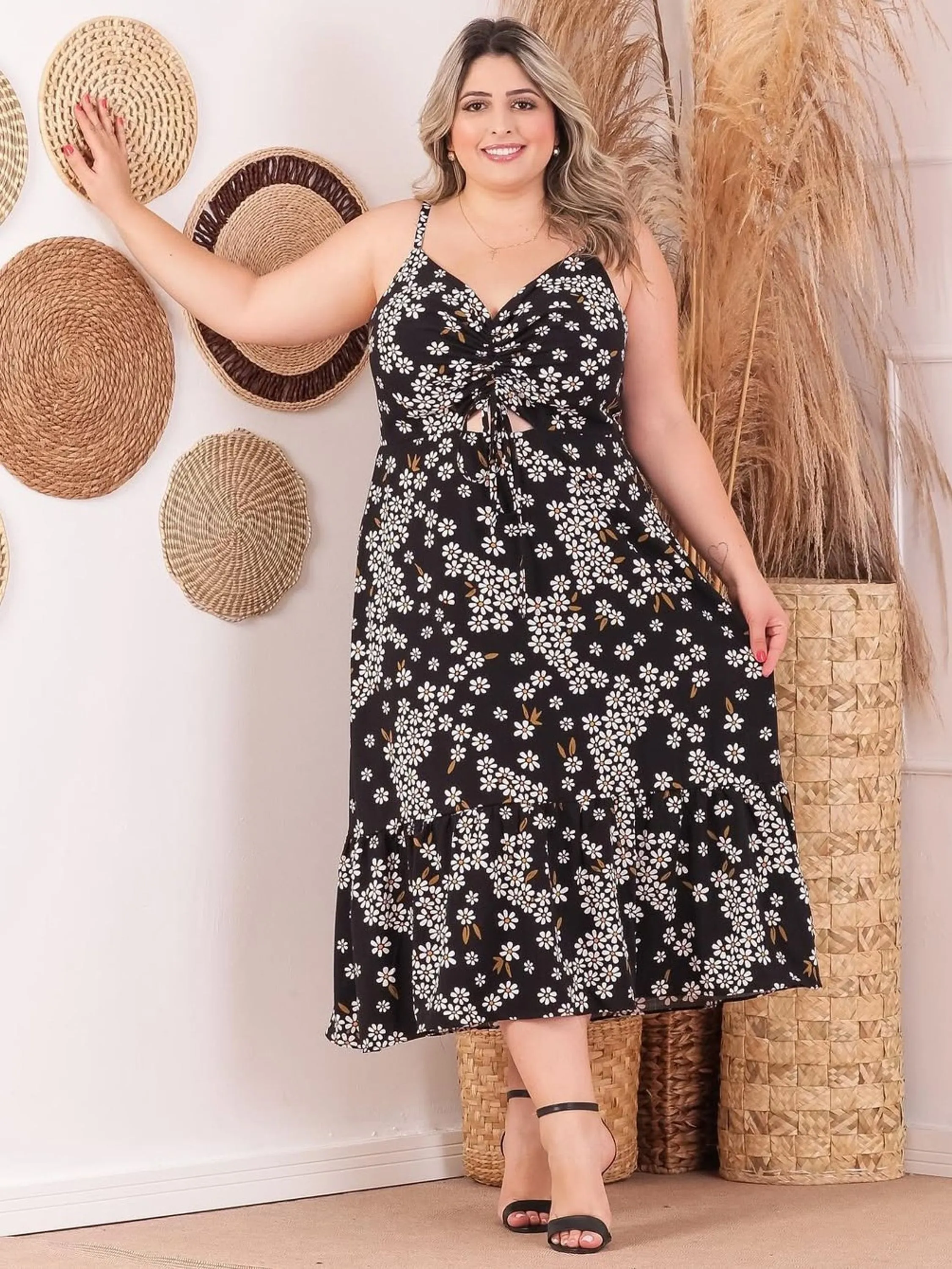 Vestido Plus Size Franzido