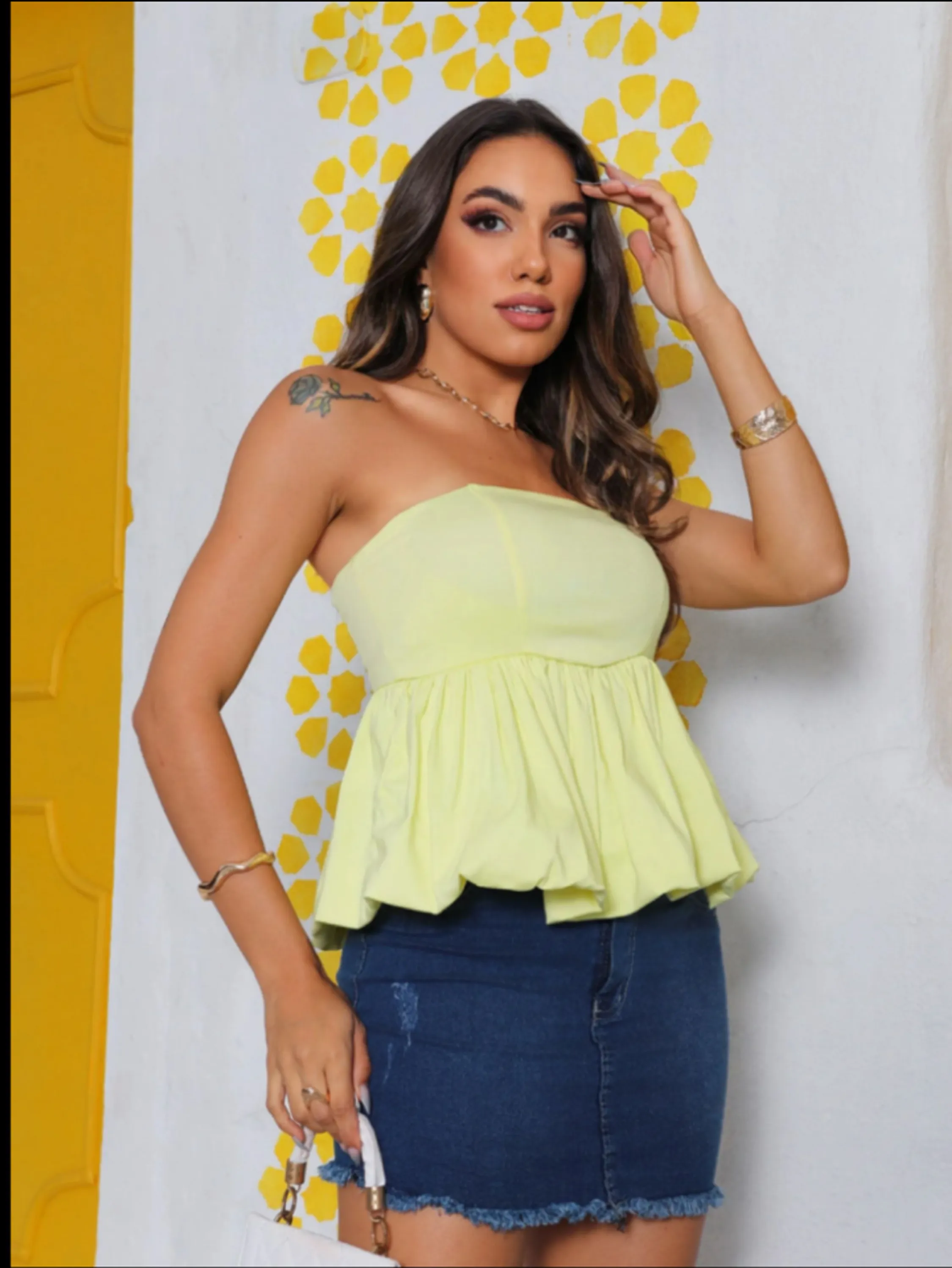 Blusa Balone com Lastex