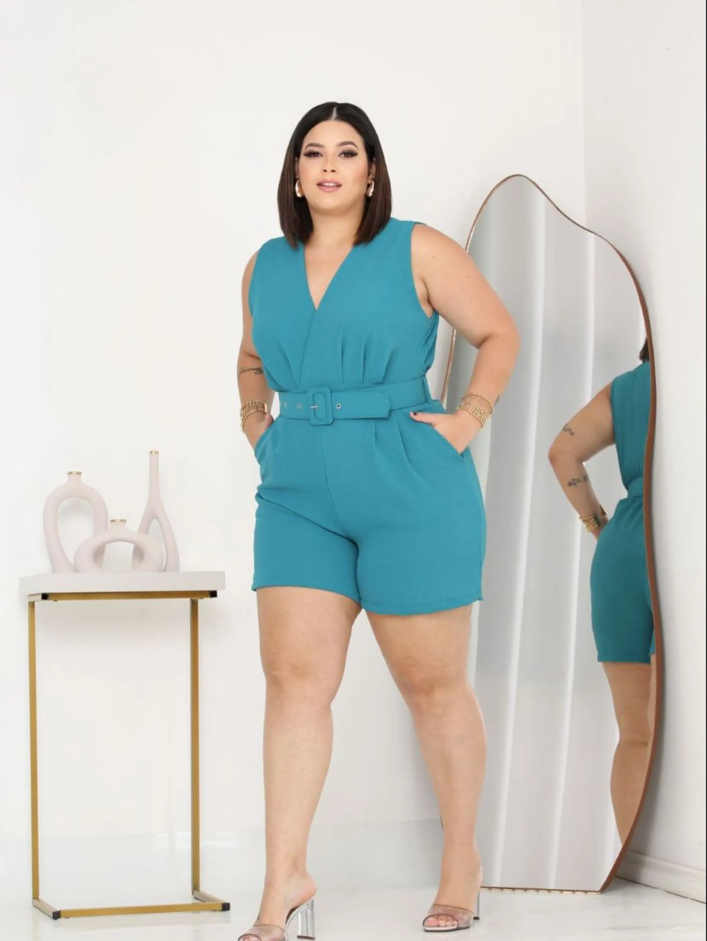 Macaquinho Regata Plus Size