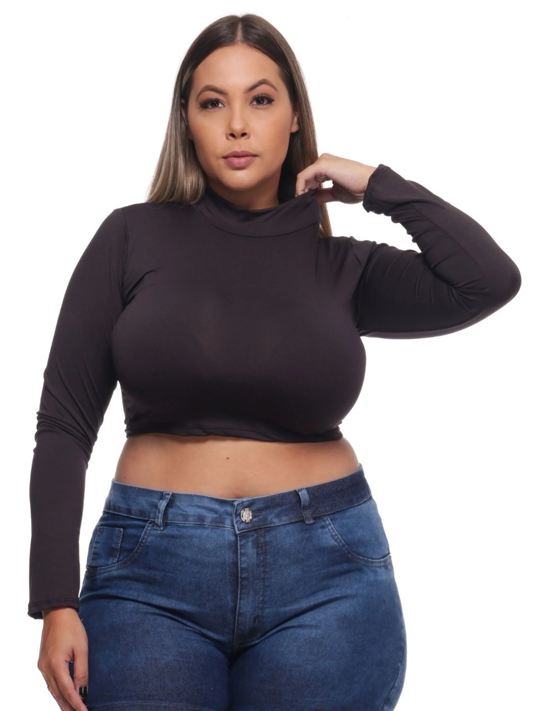 REF 129 BLUSA FEMININA MANGA LONGA SUFLEX