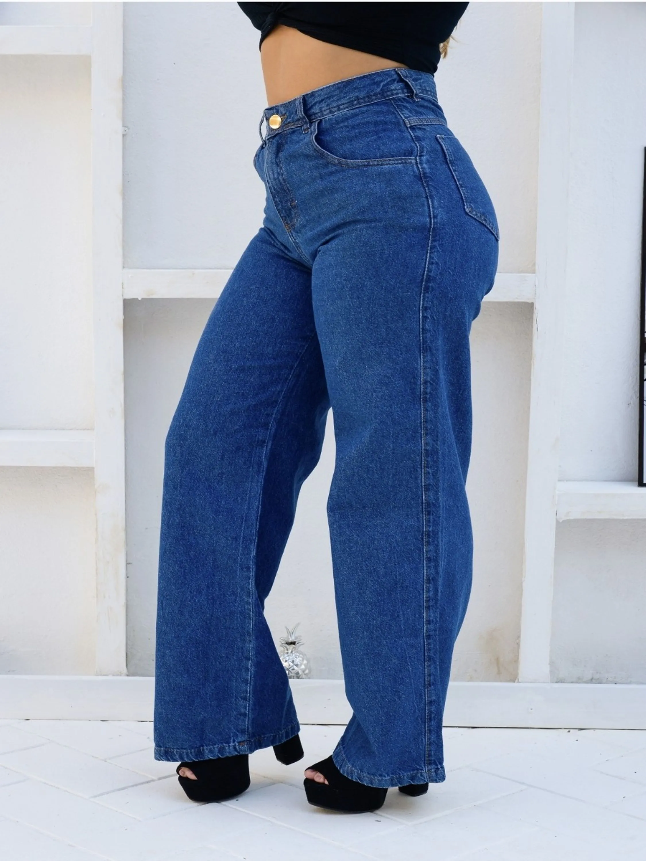 REF 223 CALCA JEANS FEMININA WIDE LEG