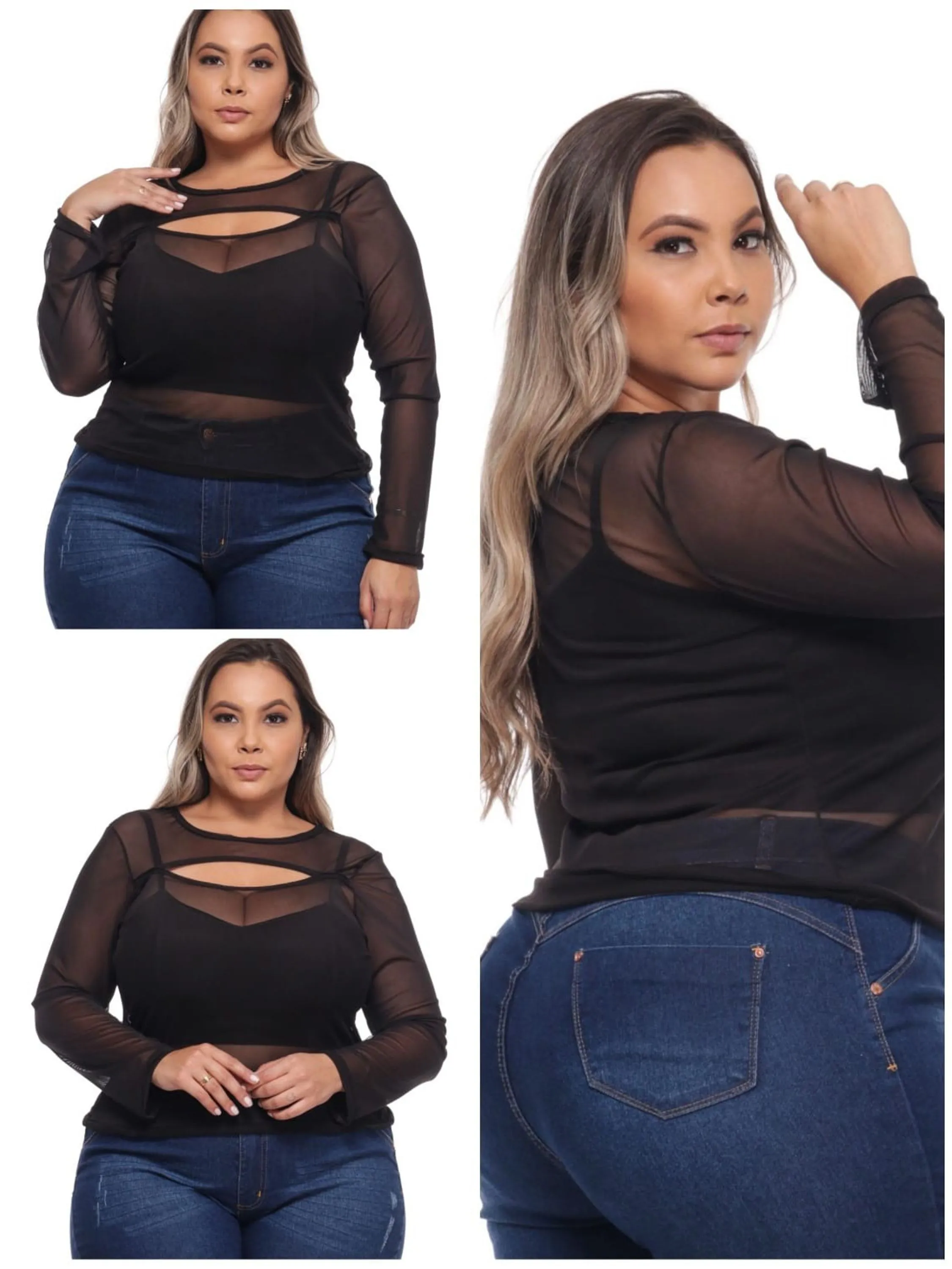 Ref 211 BLUSA FEMININA TULE PLUS