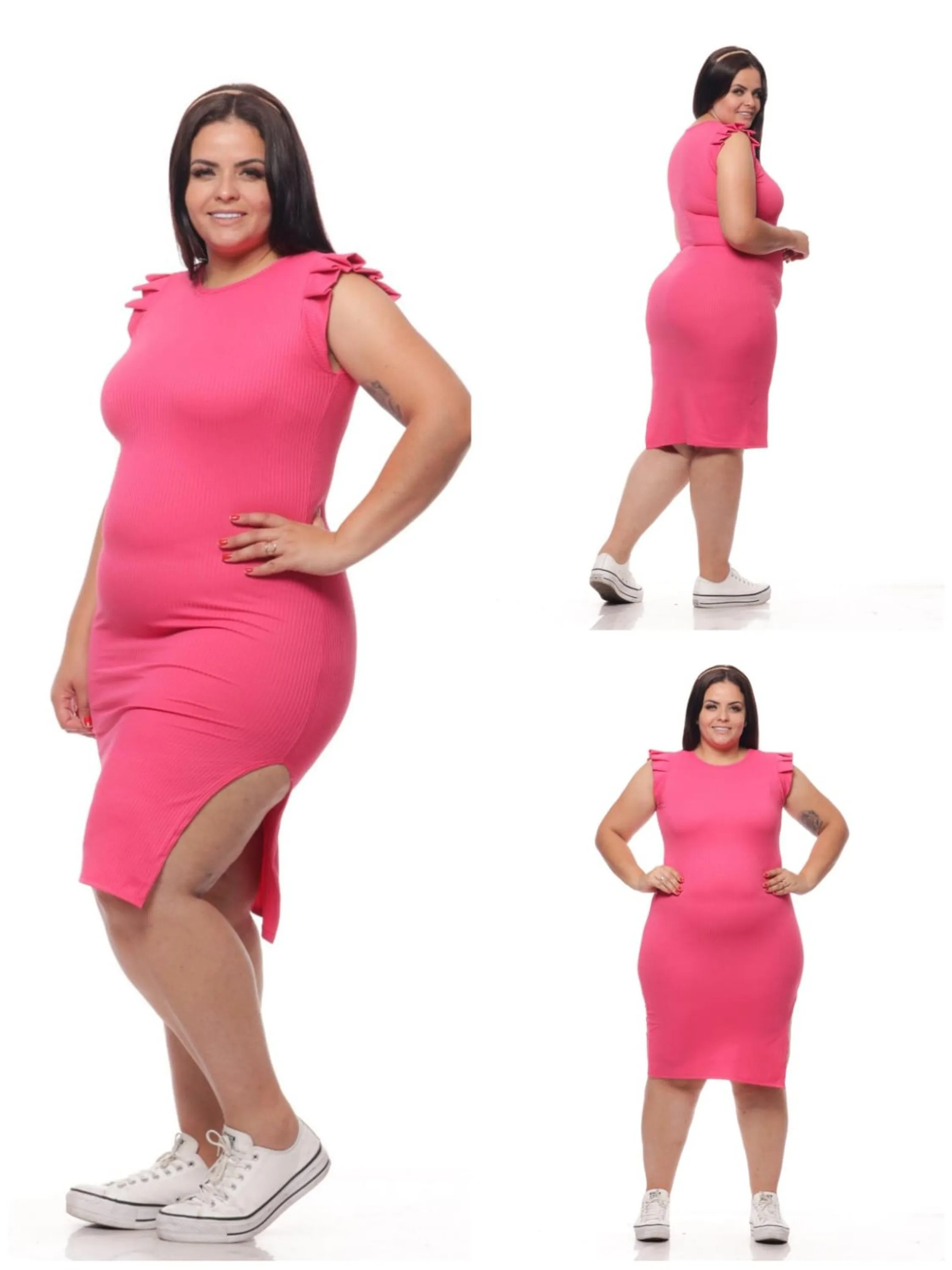 REF 111 VESTIDO FEMININA CANELADO PLUS SIZE