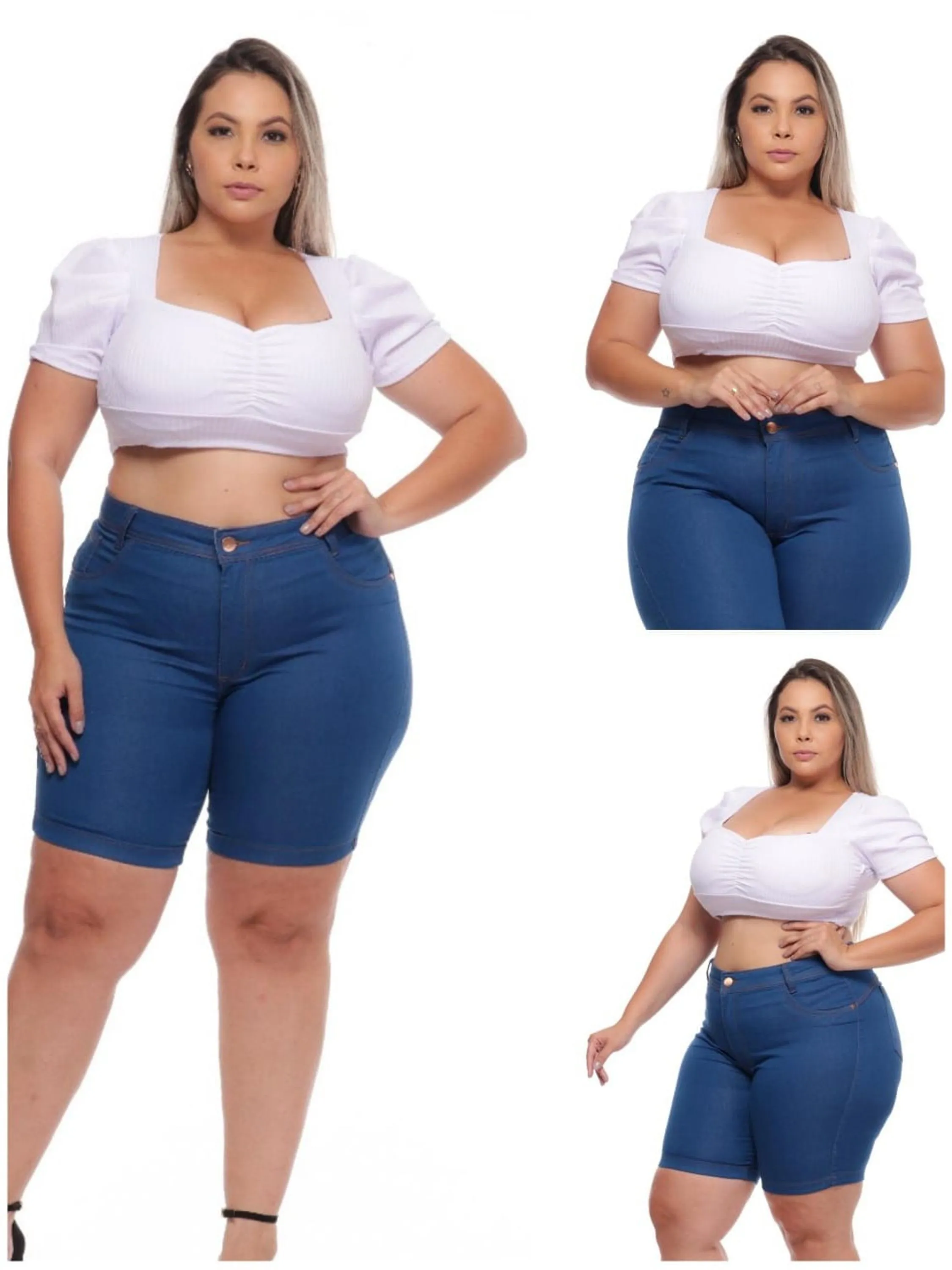 REF 475 CROPPED FEMININA CANELADO PLUS SIZE