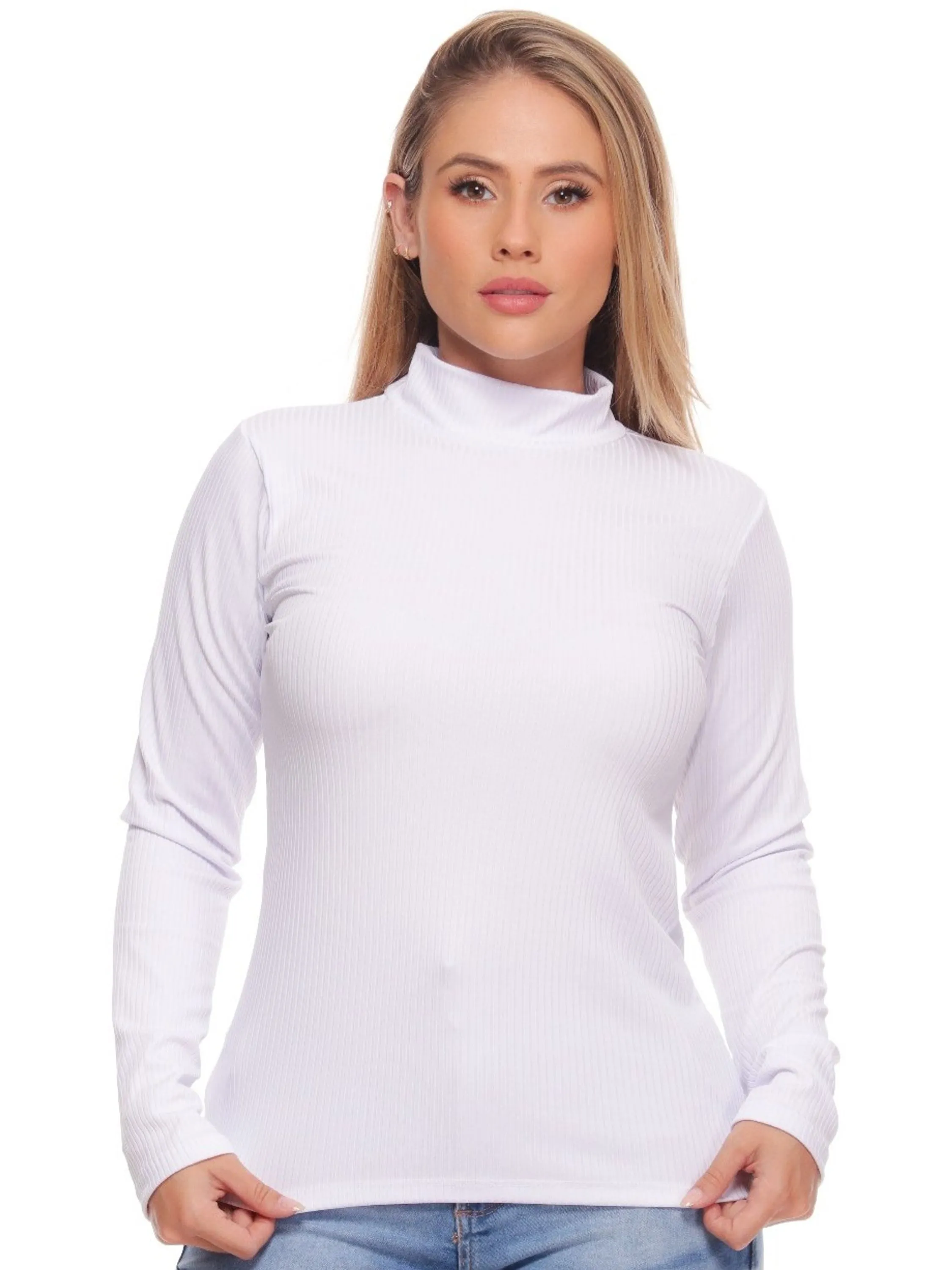 REF 716 BLUSA FEMININA MANGA LONGA CANELADO