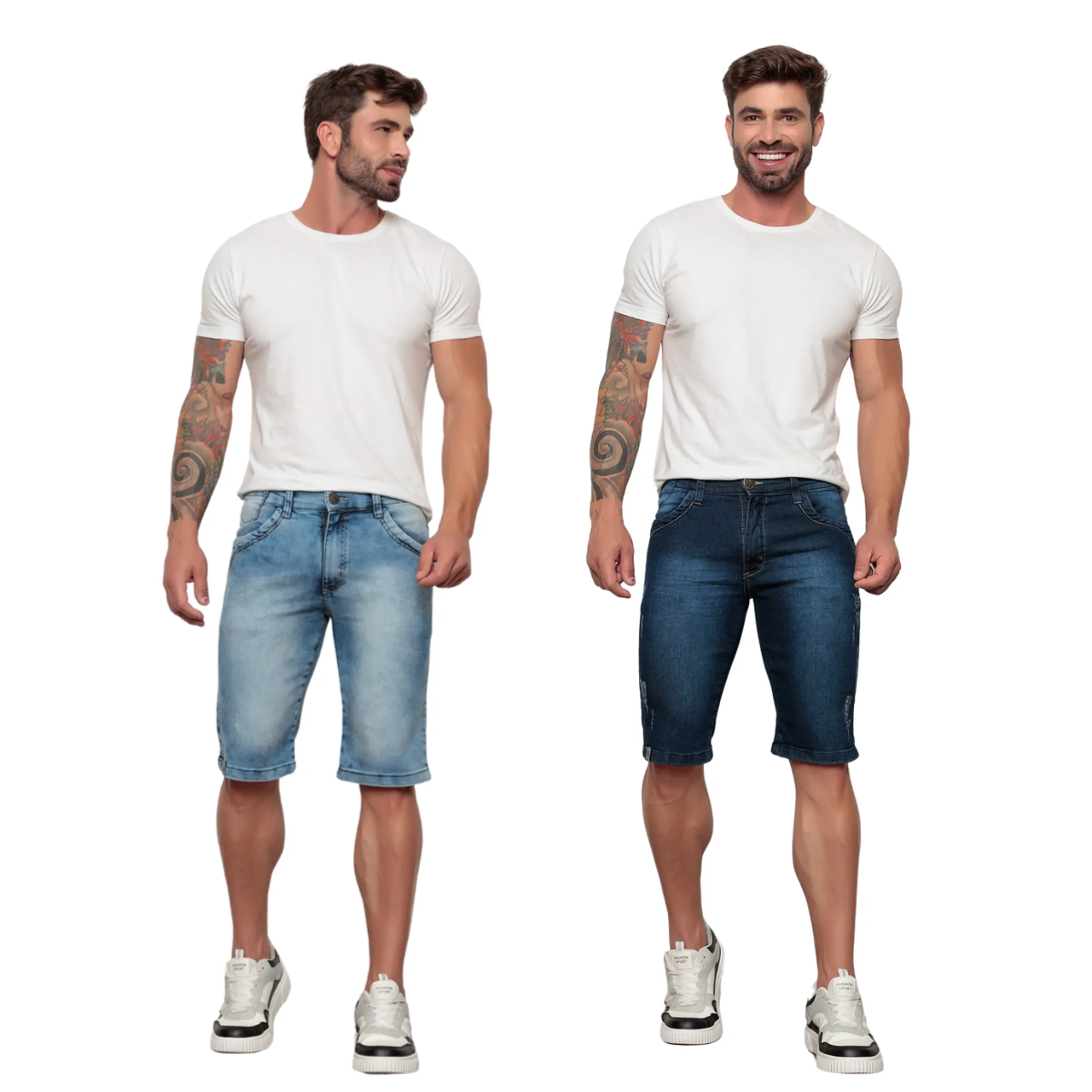 Kit 2 Bermudas Jeans Masculina Com Lycra Qualidade Premium