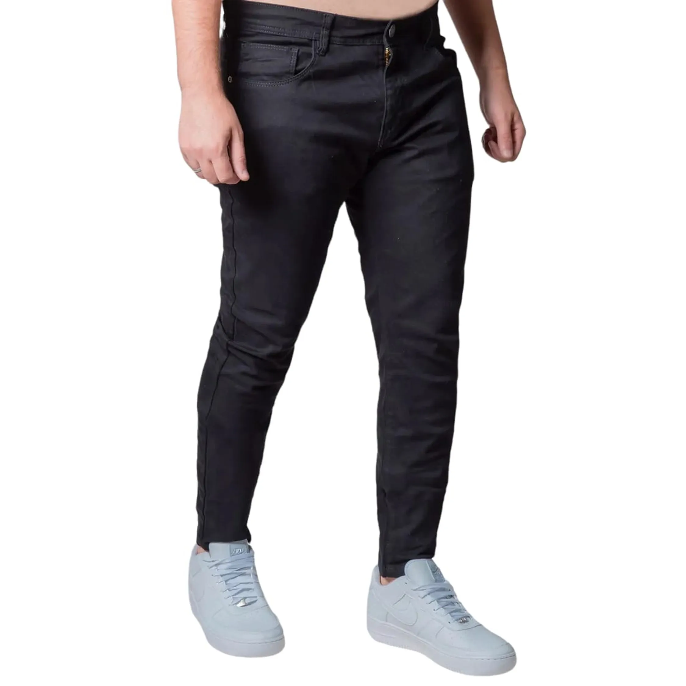 Calça Sarja Masculina Com Elastano Preta Slim Fit