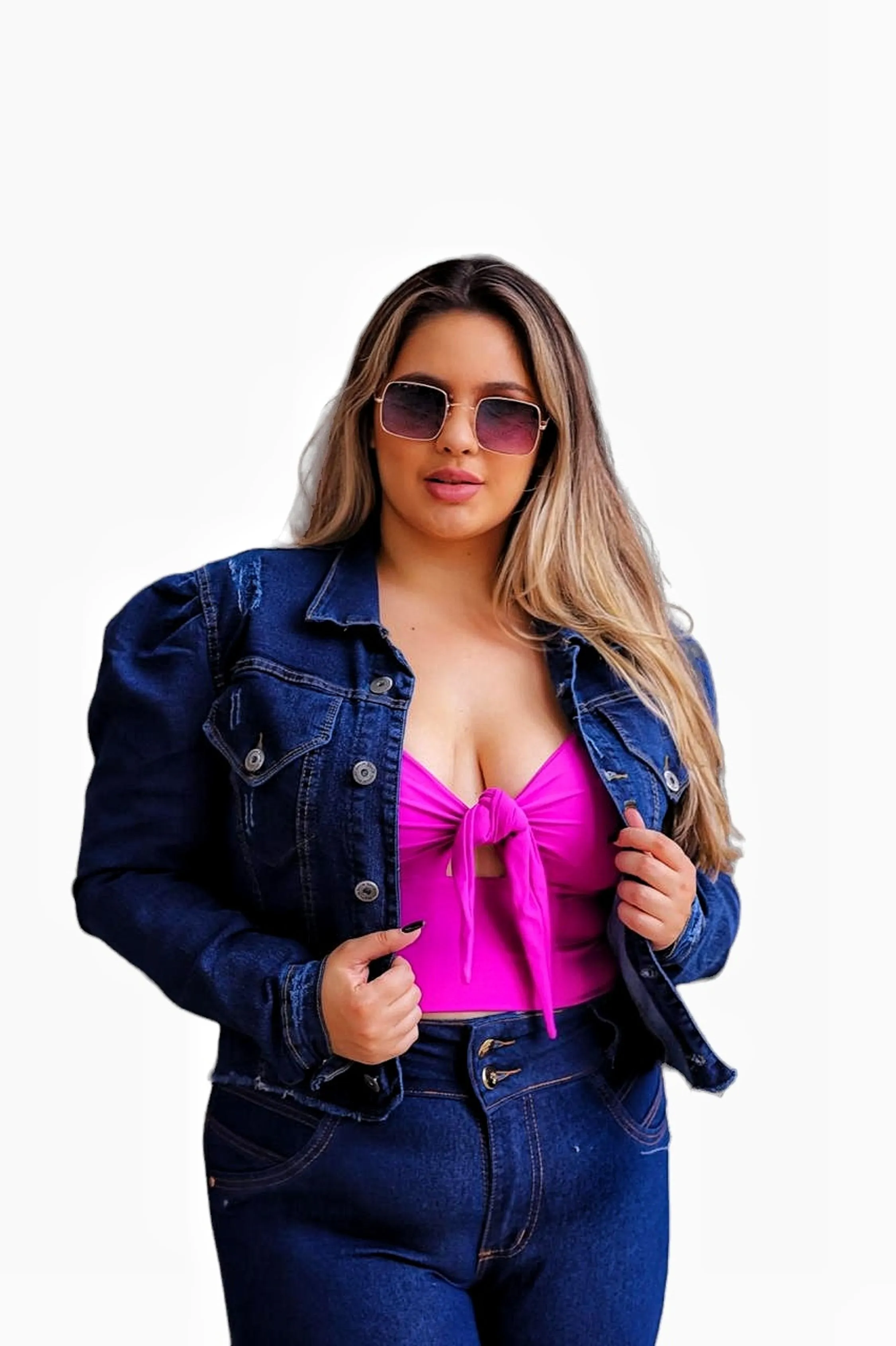 Jaqueta Jeans Plus Size Feminina Com Lycra Super Confortável