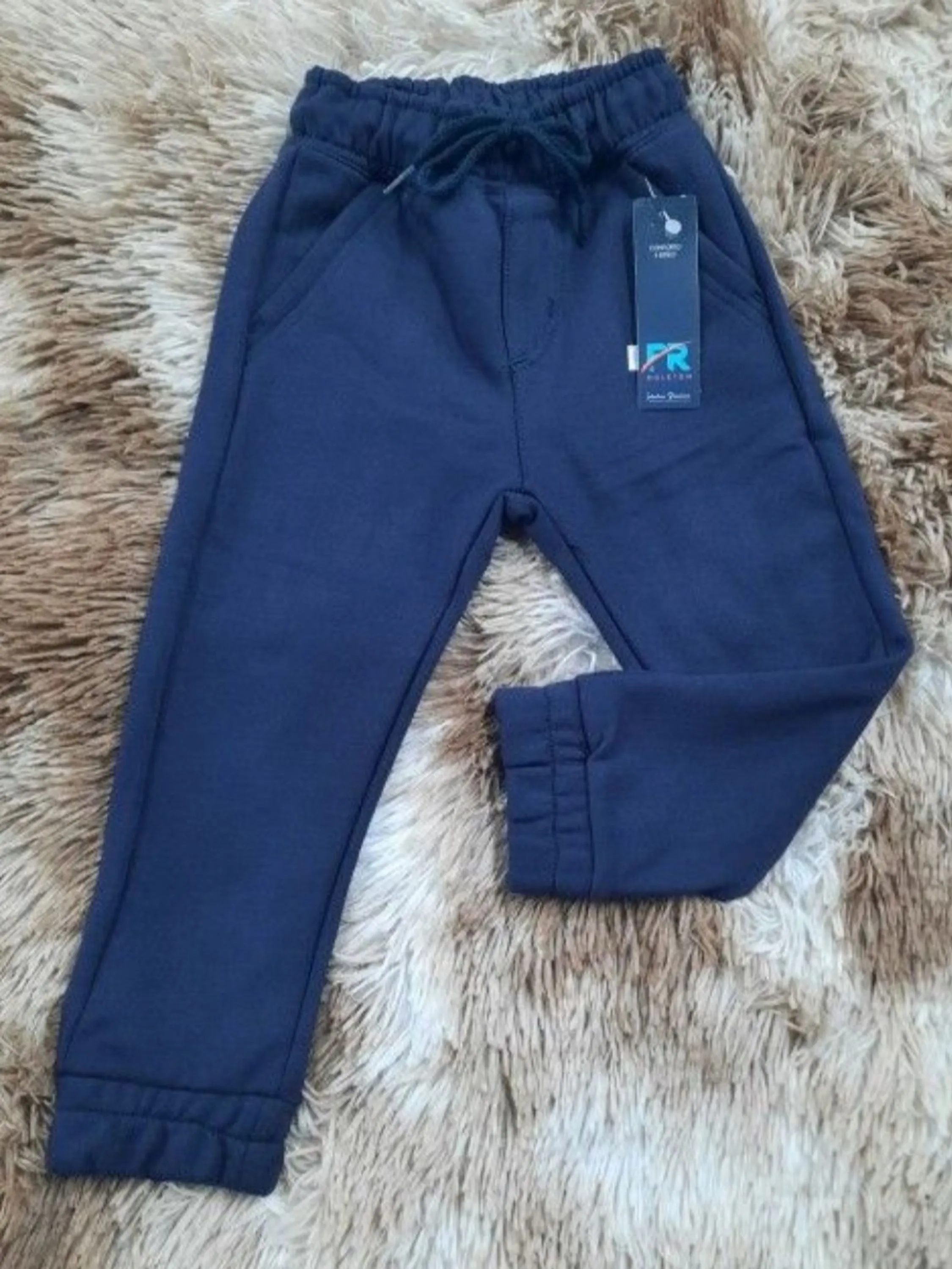 Calça de moletom flanelada infantil do 1 ao 16