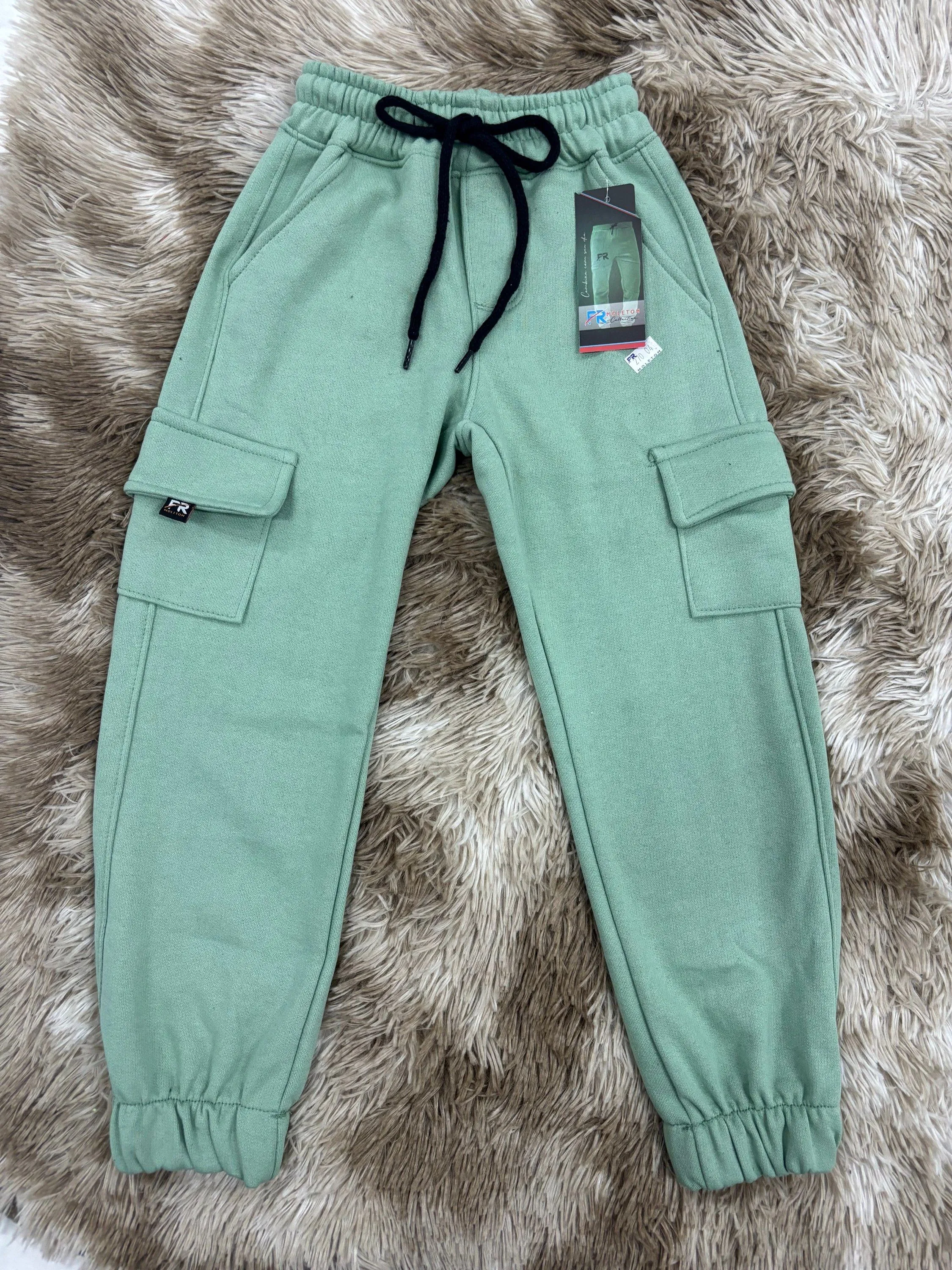 Calça de moletom CARGO VERDE do 4 ao 16