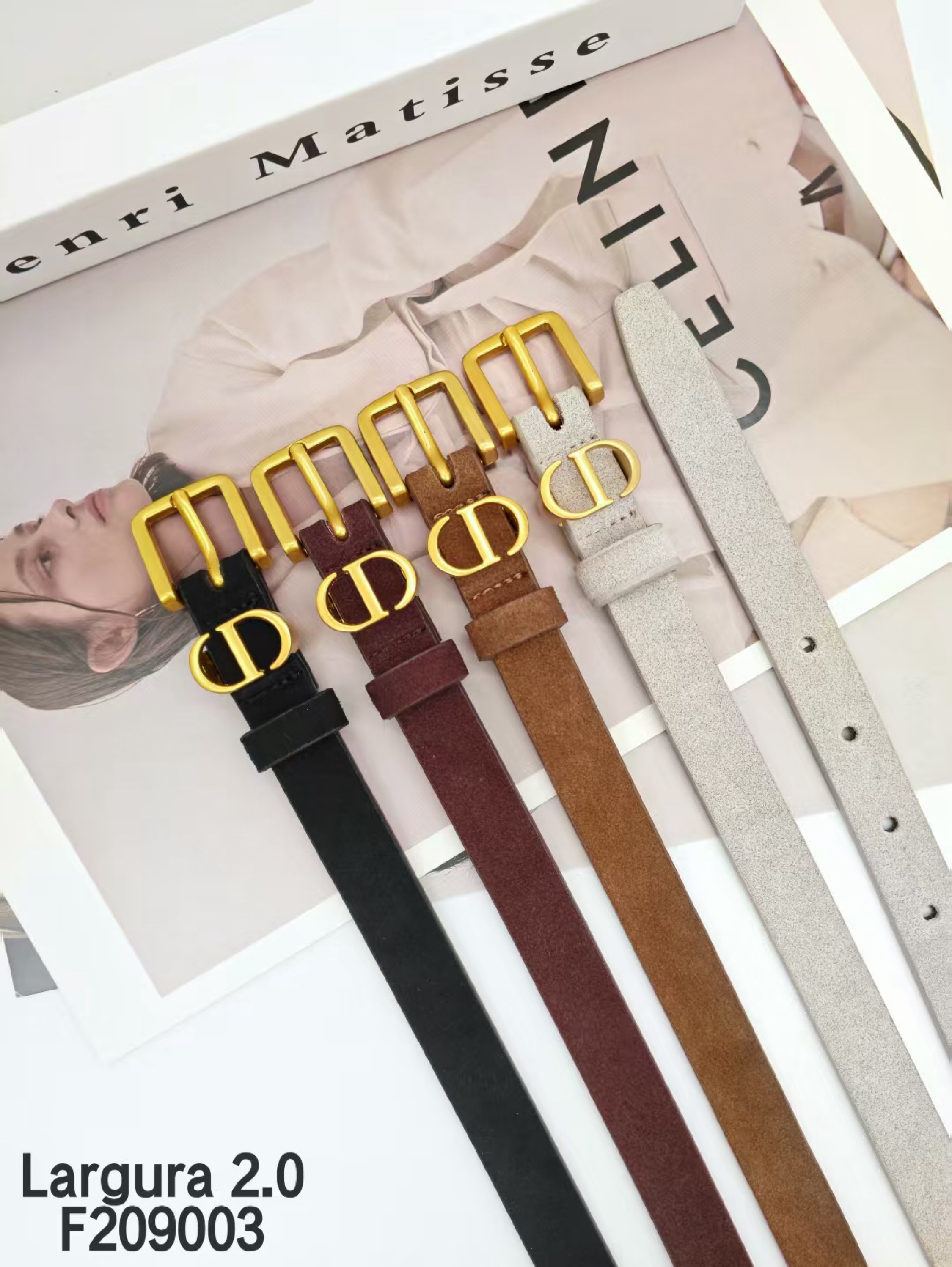 cinto couro legítimo de camurça