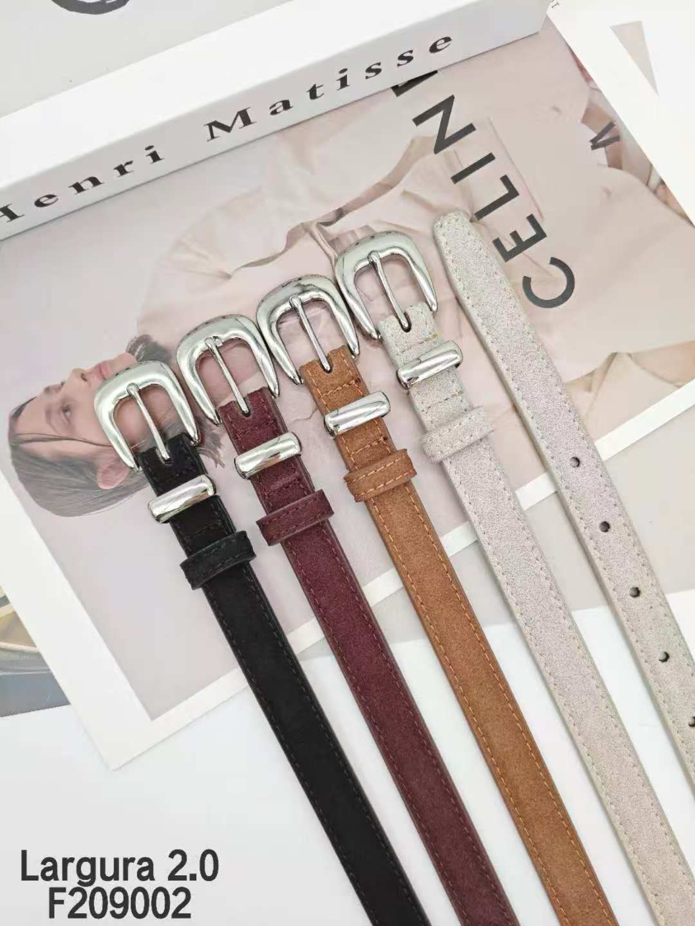 cinto couro legítimo de camurça