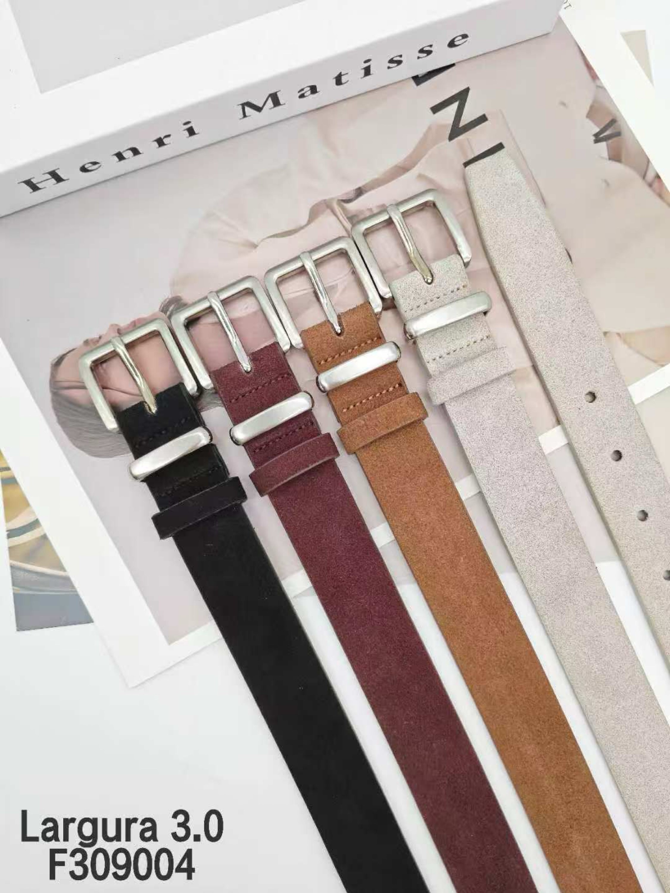 cinto couro legítimo de camurça