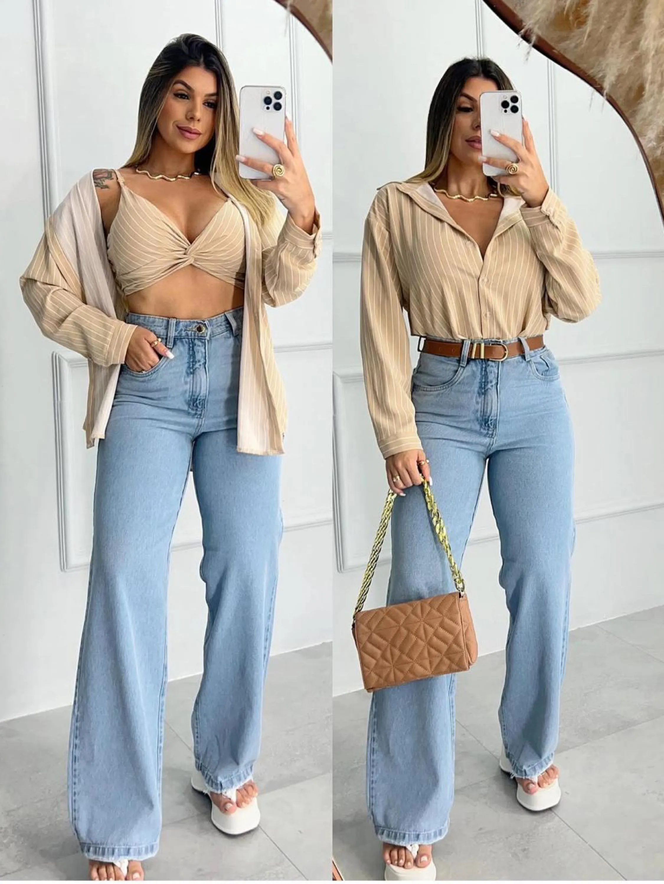 calça wide leg jeans