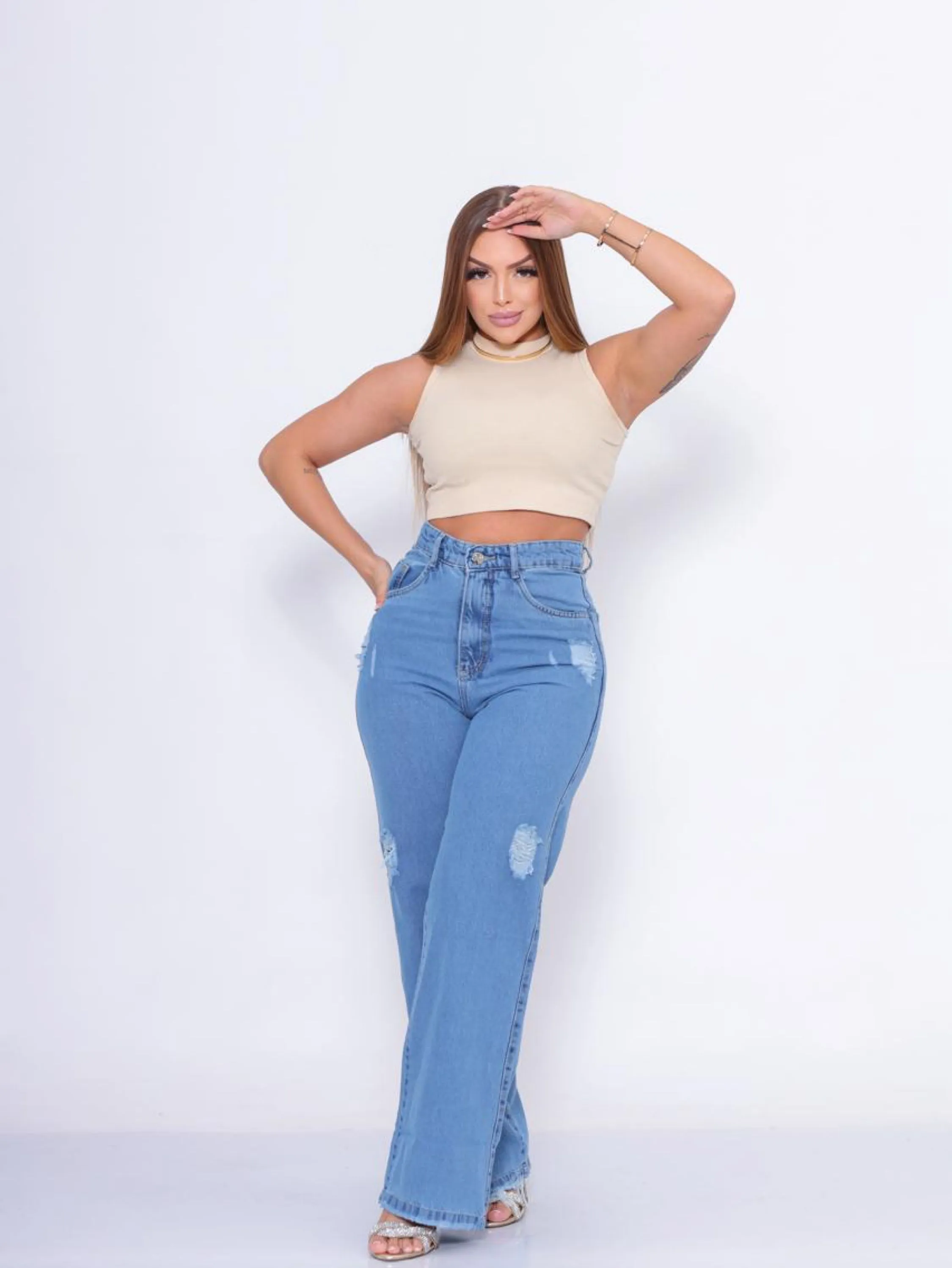 calça wide leg jeans