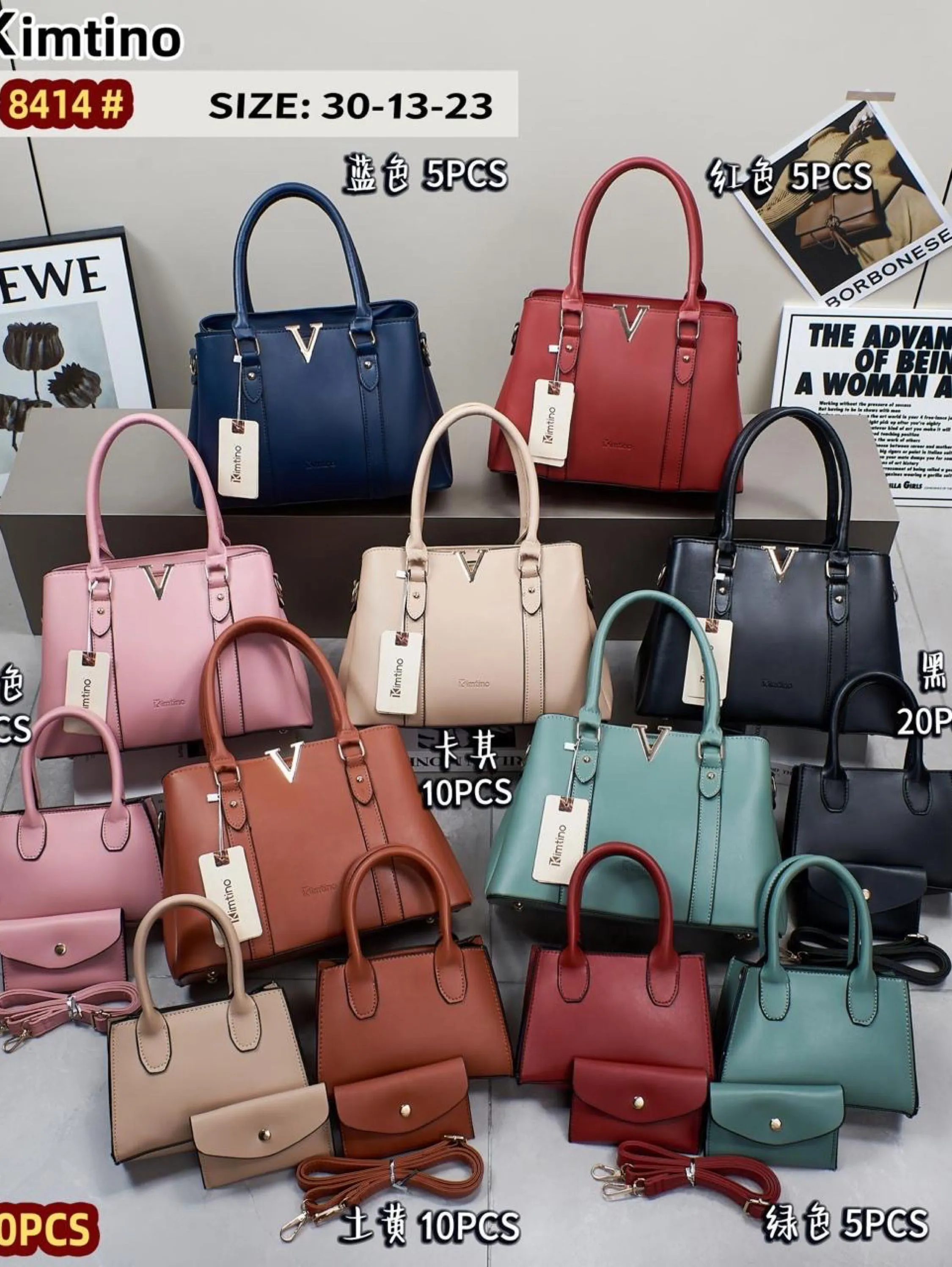 KIT BOLSA FEMININA 3 PÇS 8414