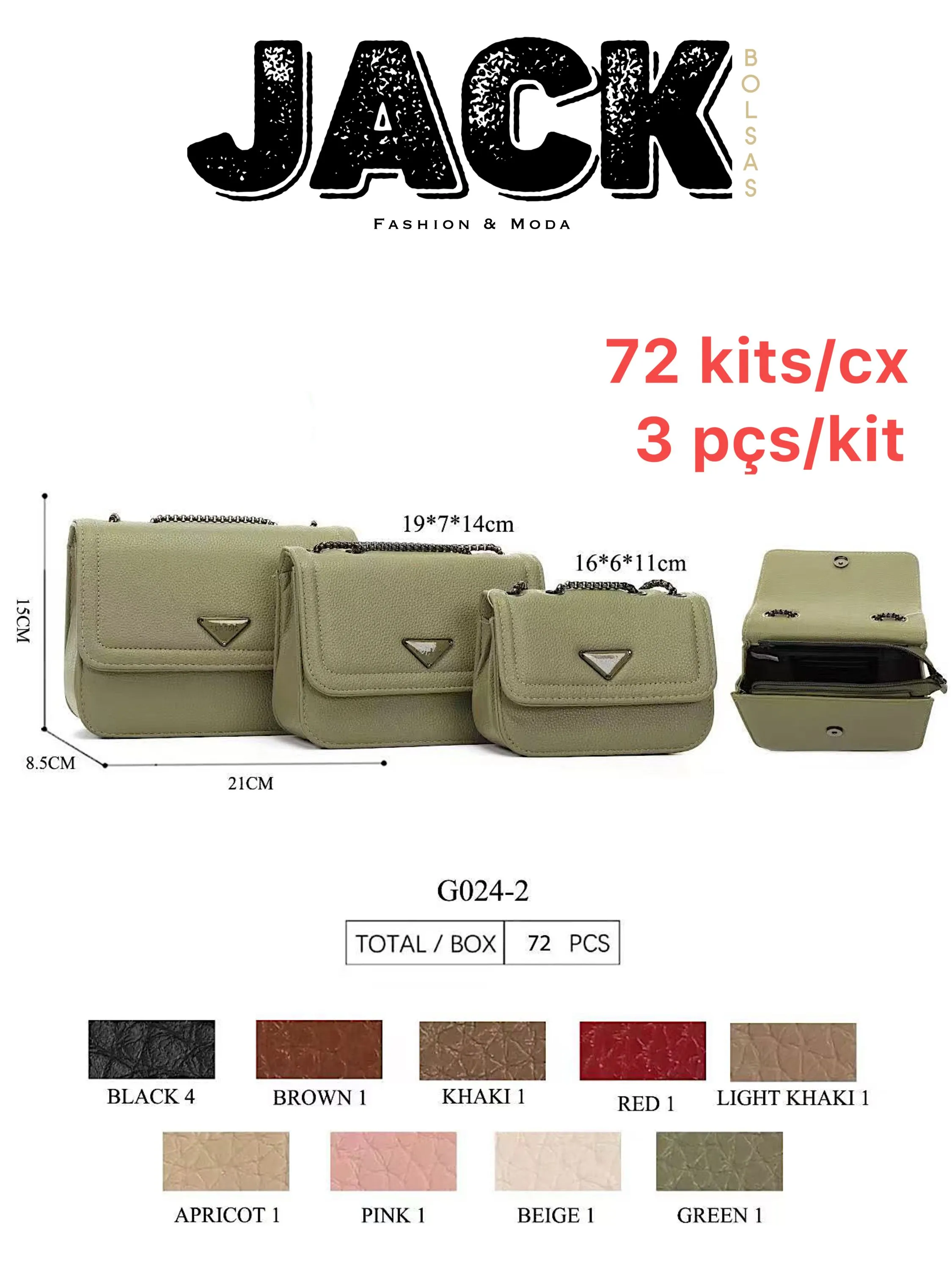 KIT DE BOLSA COM 3 PEÇAS 024-2