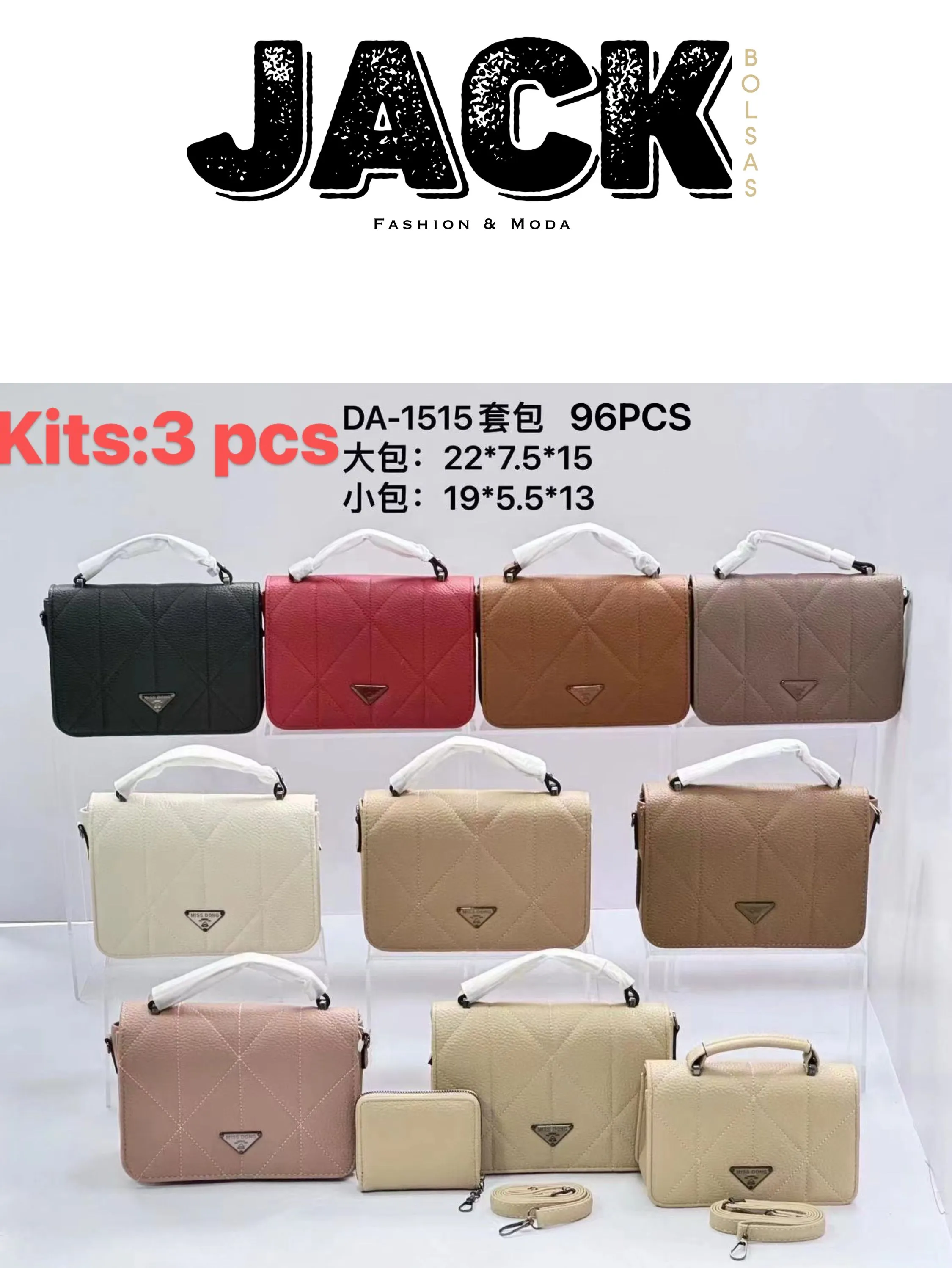 BOLSA FEMININA KIT COM 3 PÇS 1515