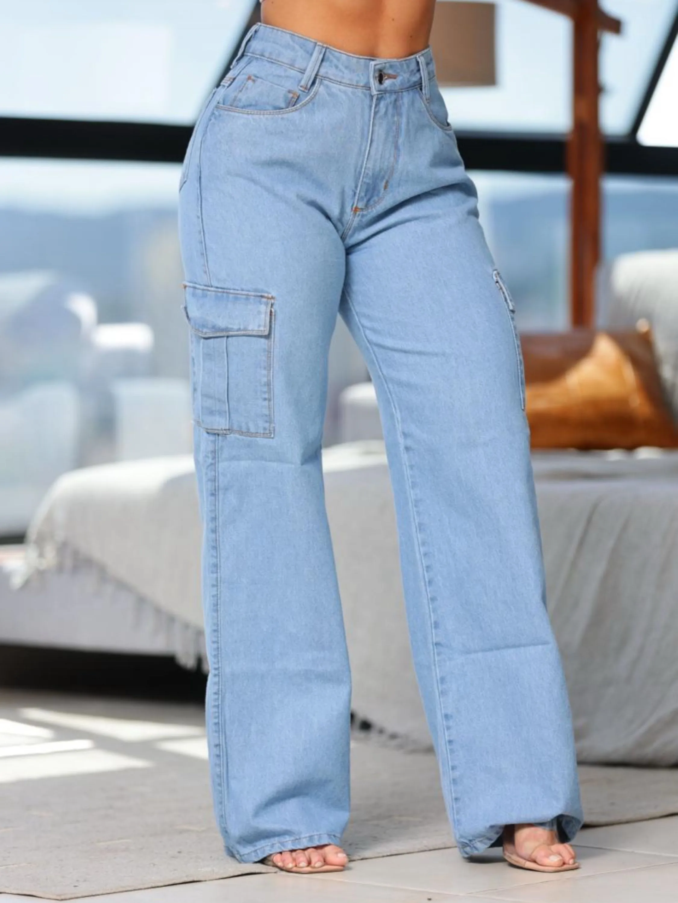 Wide leg jeans cargo