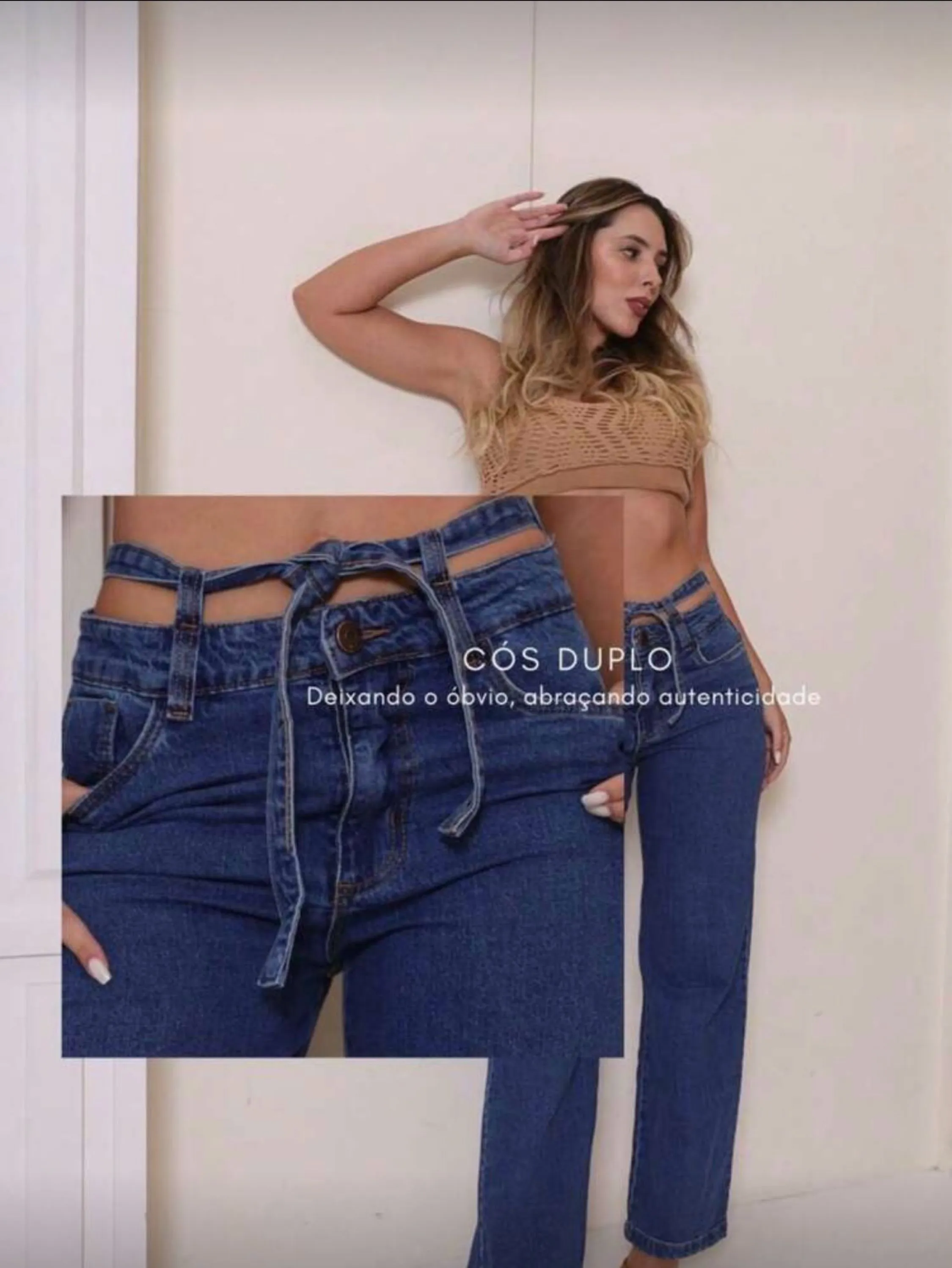 Calça wide leg jeans