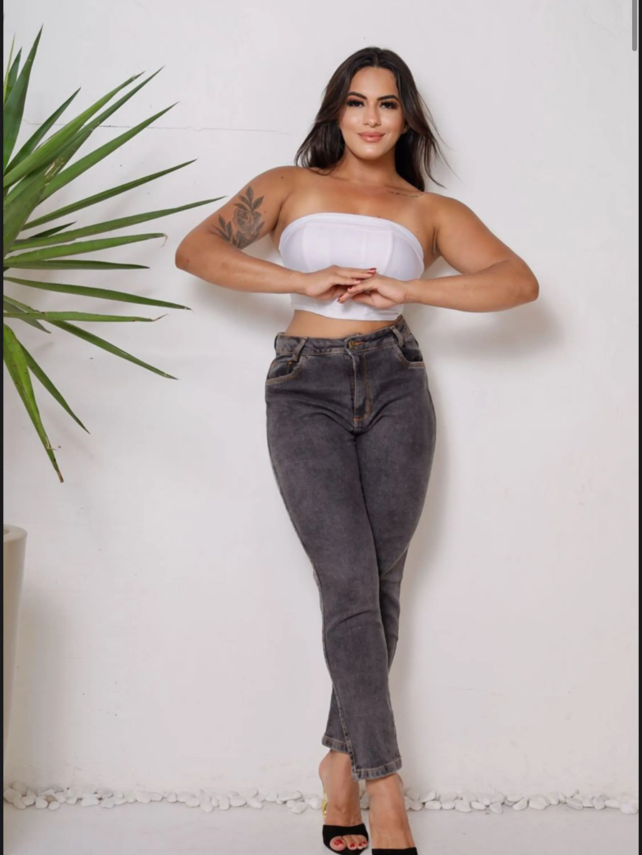 Calça jeans mom black