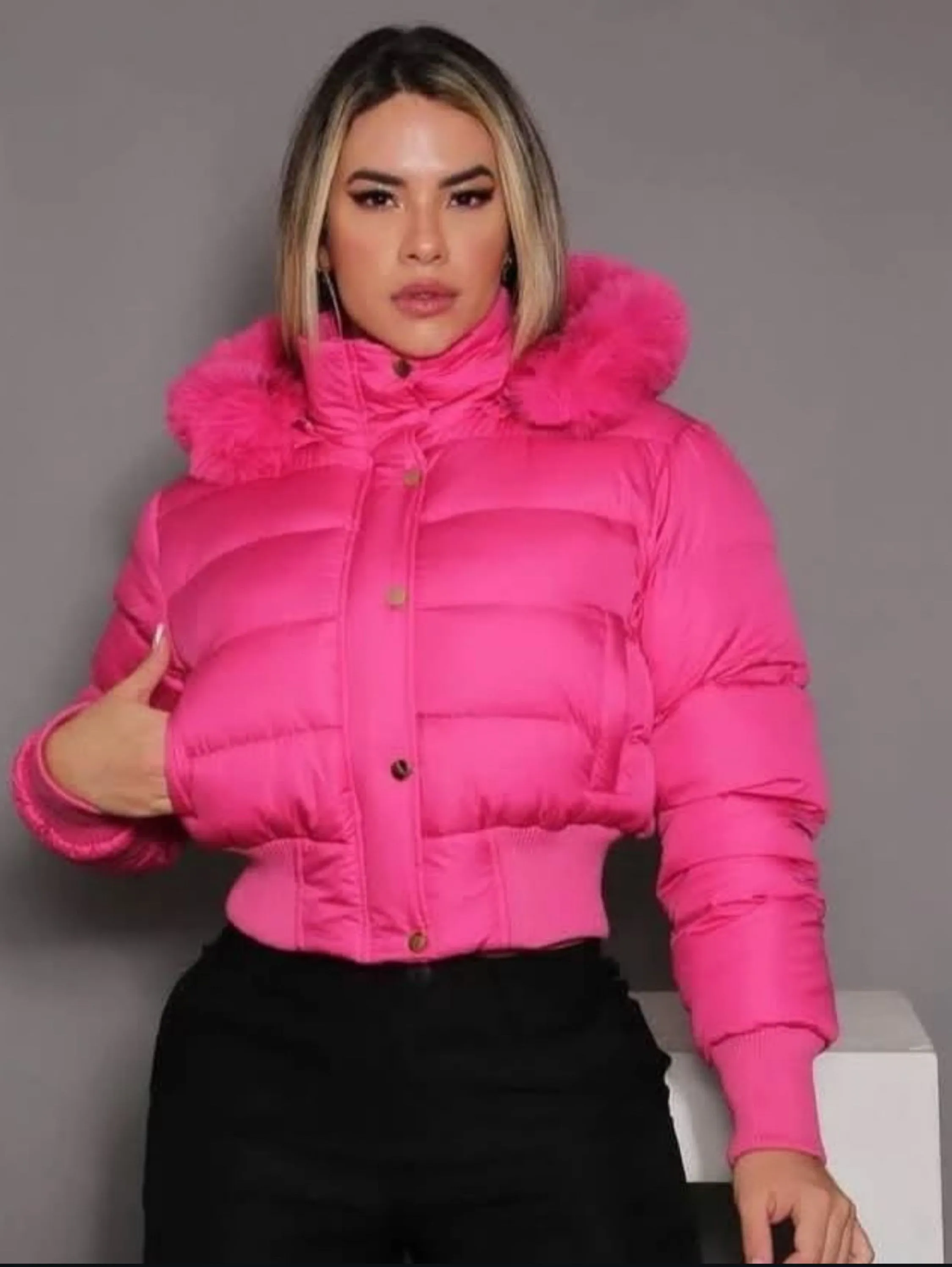 Puffer nylon vira colete