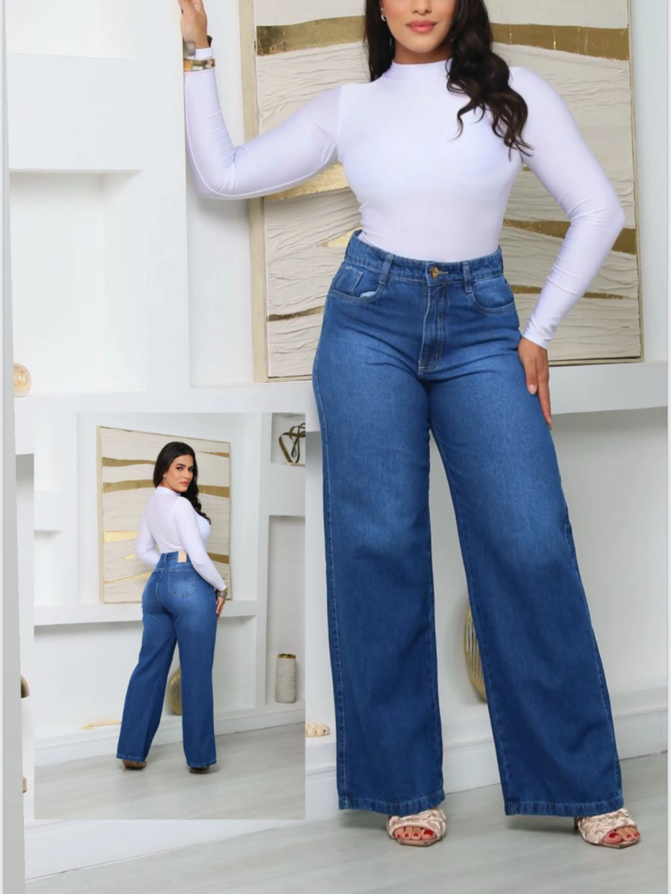 Wide leg jeans