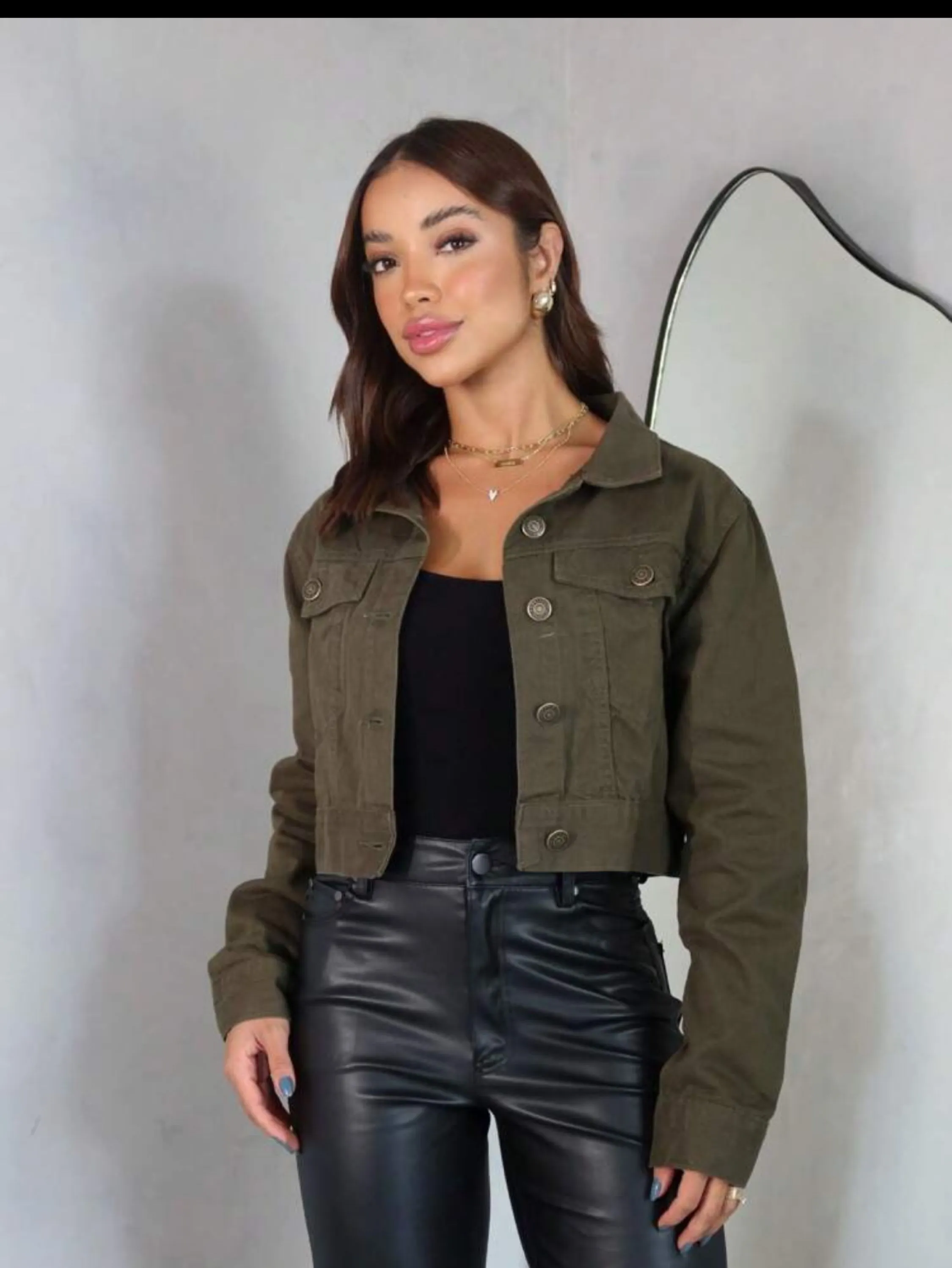 Jaqueta jeans verde