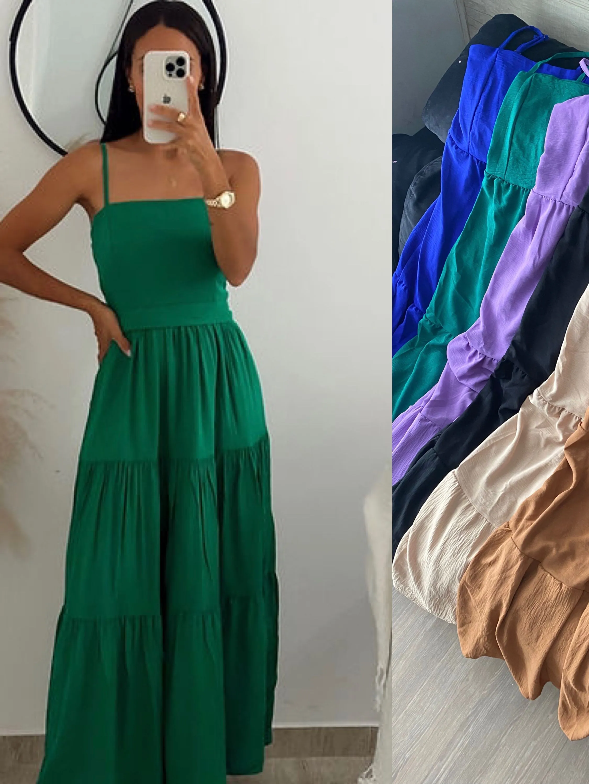 Vestido midi alcinha