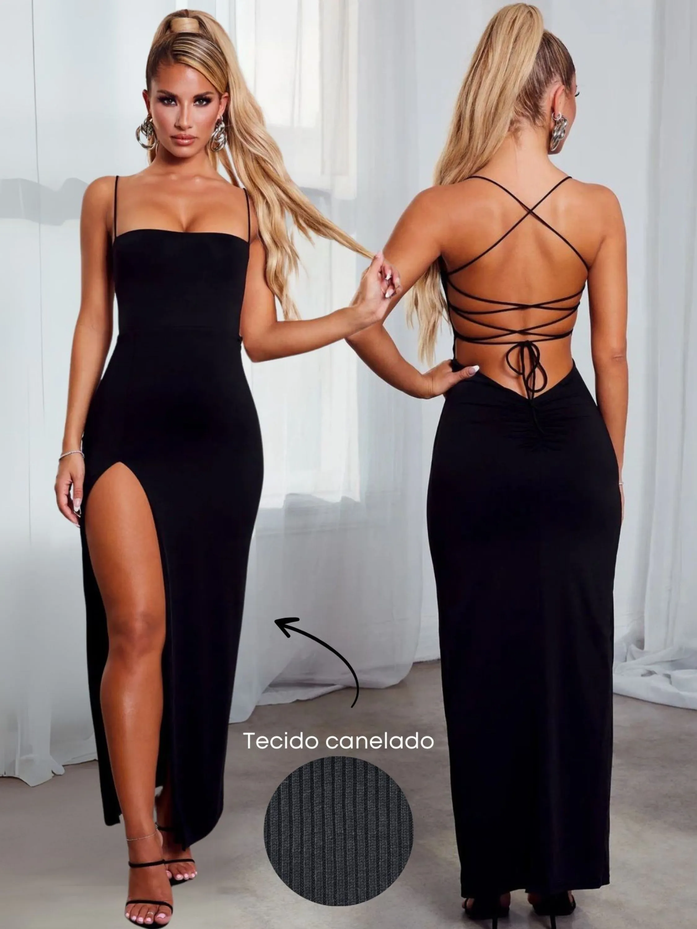 Vestido Longo Fenda empina bumbum