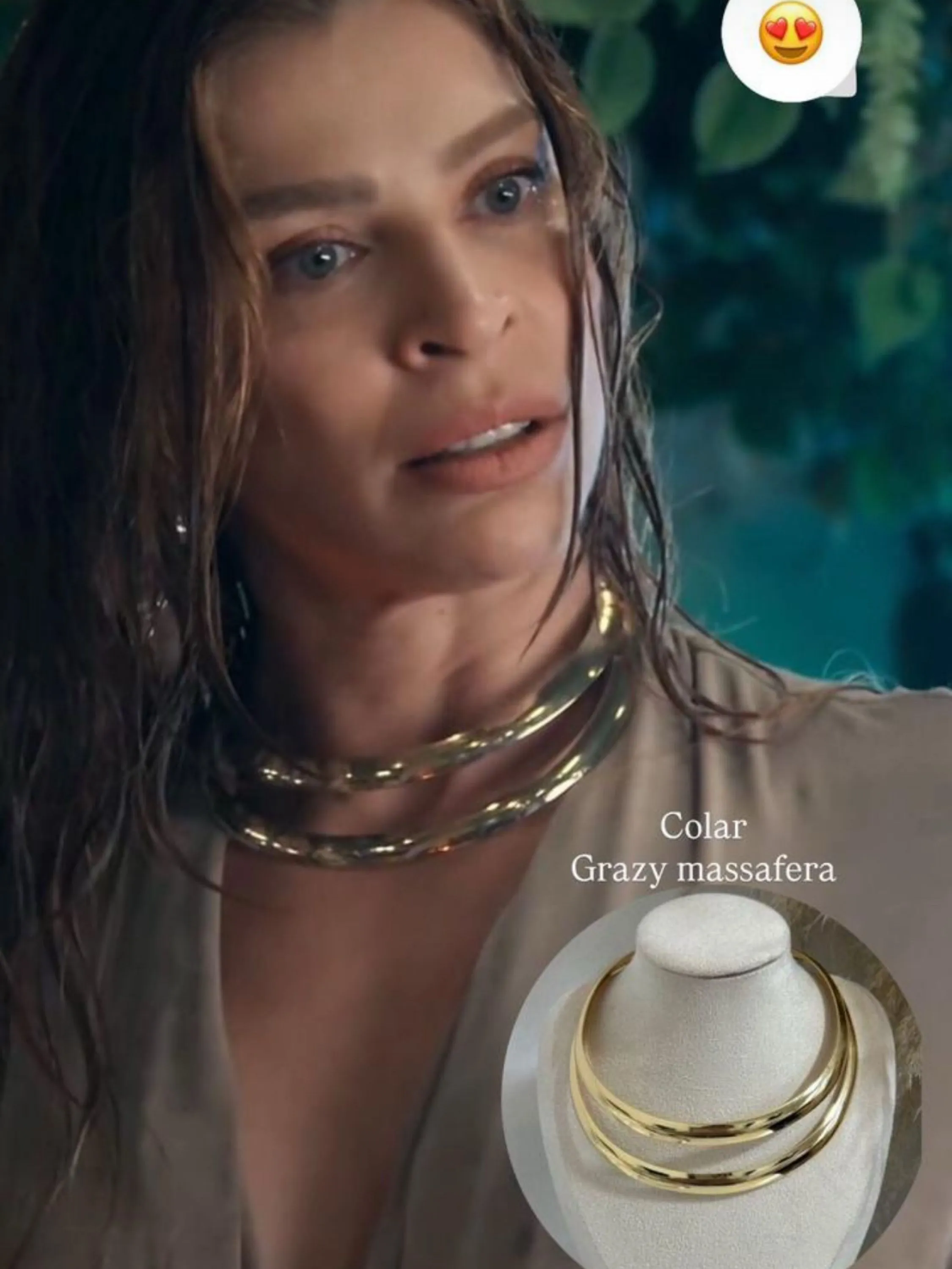 Colar Grazi novela três graças prata e dourado